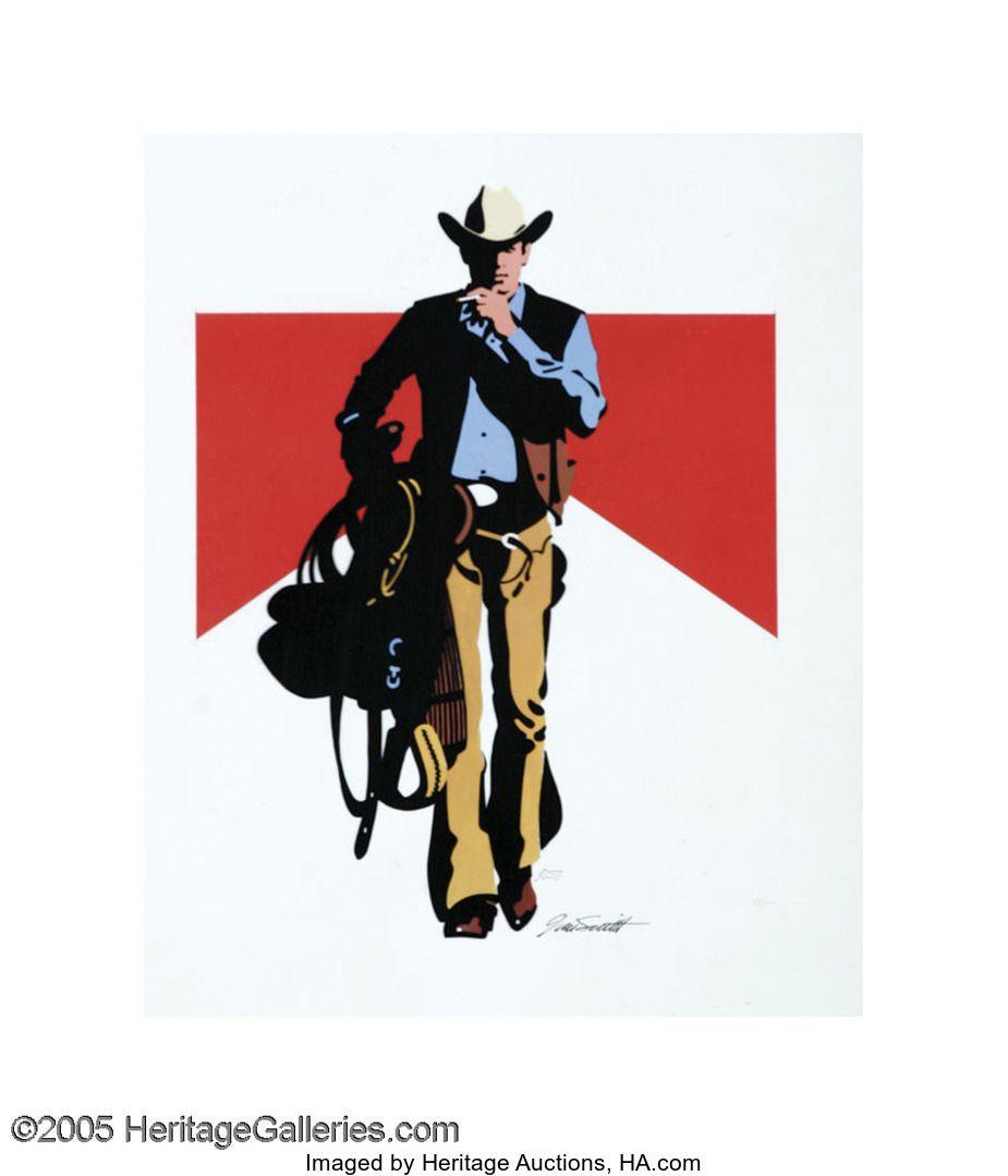 925x1079 JIM SMITH (American b.1928). Marlboro Man. Colored marker on. Lot. Heritage Auctions. Marlboro man, Cowboy art, Vintage posters