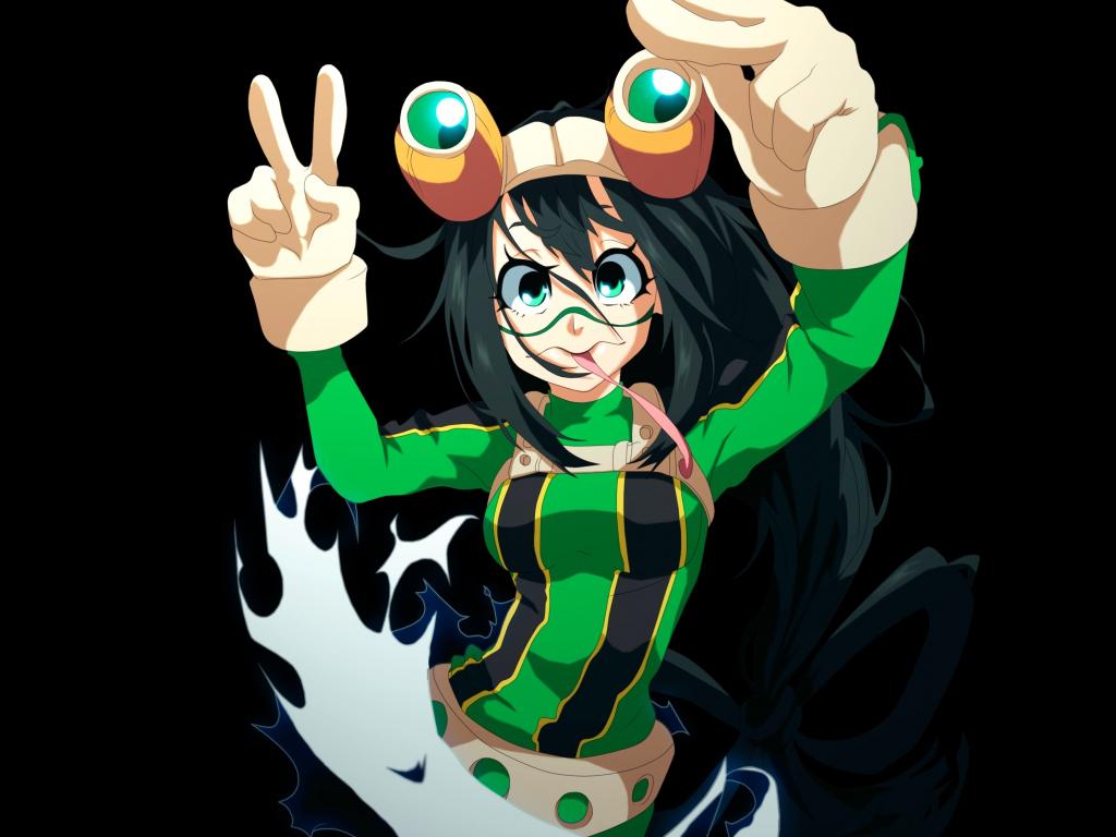 1024x768 Desktop wallpaper tsuyu asui, boku no hero academia, anime girl, artwork, HD image, picture, background, 021e97
