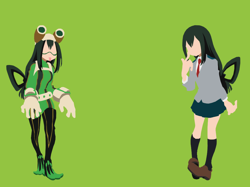1024x768 Fanart Minimalist Wallpaper Tsuyu Asui
