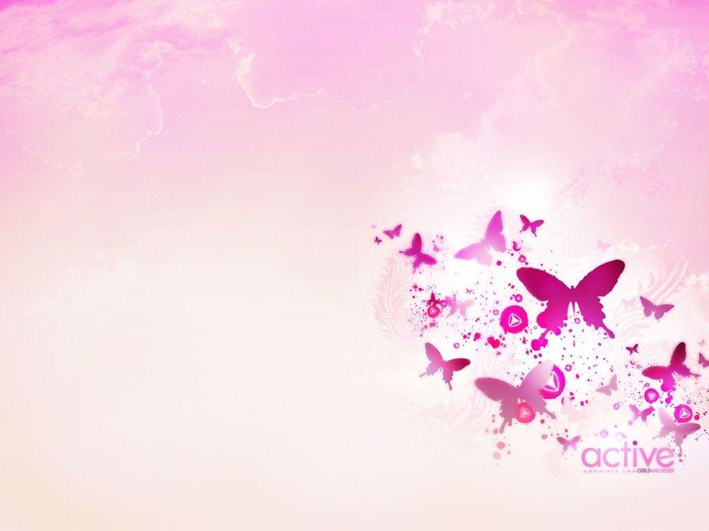1024x768 Pink Butterfly Wallpaper