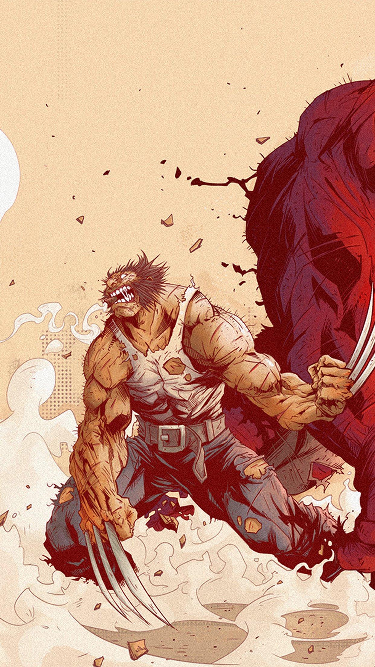 1242x2208 Wolverine Anime Tonton Revolver Illustration Art Android Animated Wallpaper HD