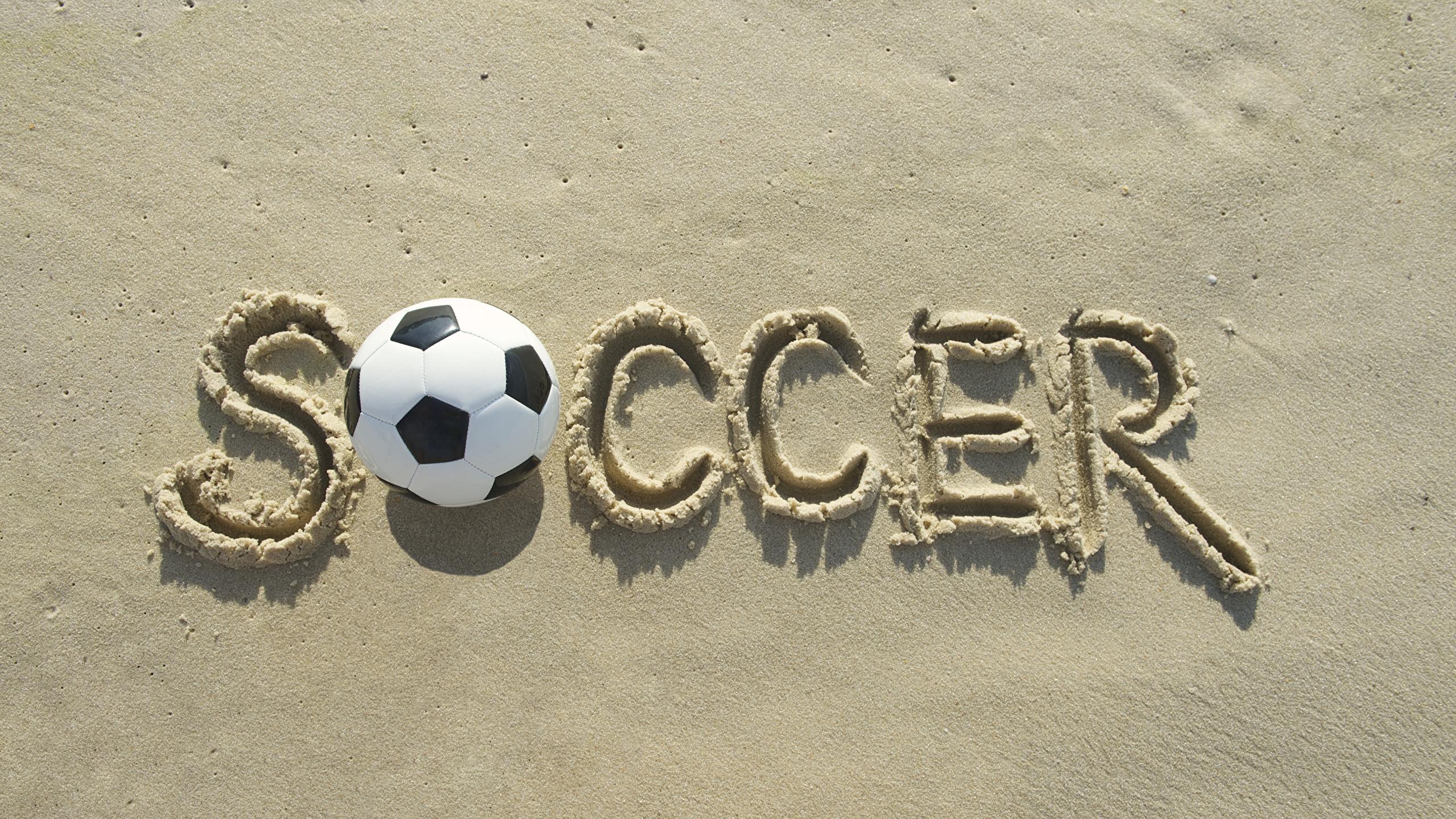 2560x1440 Photos English Soccer sports Footbal Sand Ball 2560x1440