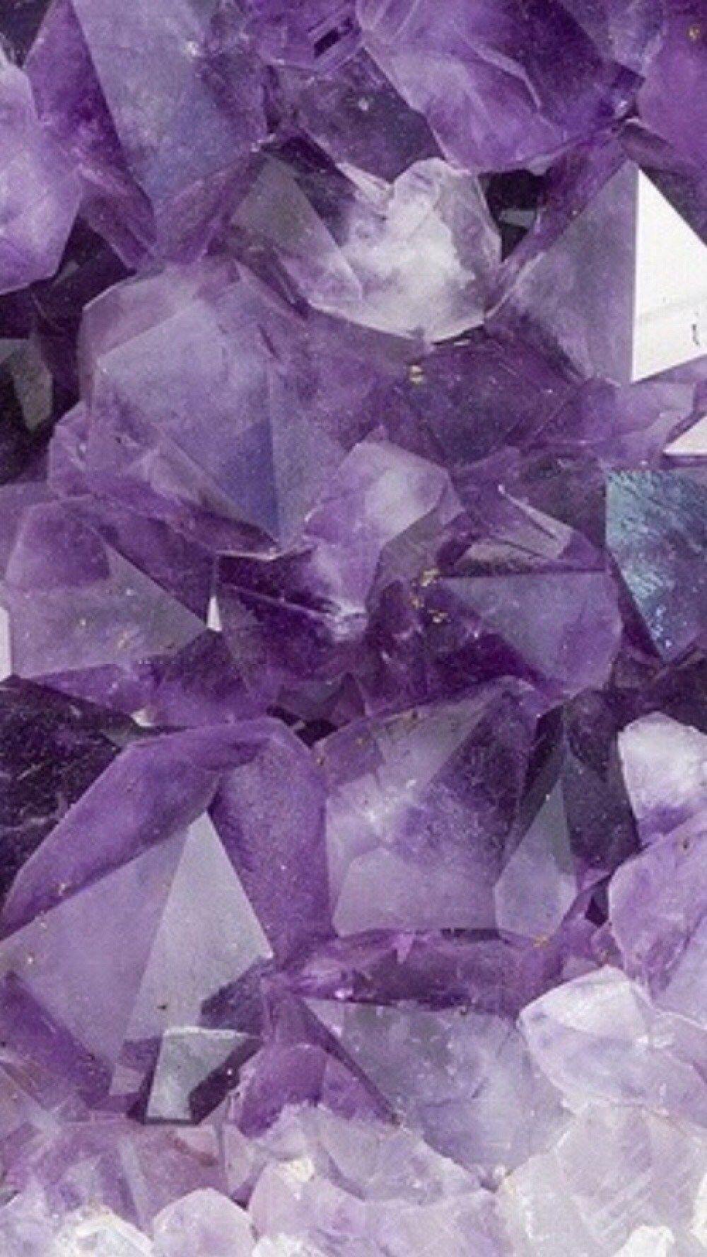 aesthetic crystal purple crystals wallpapers backgrounds wallpaperaccess