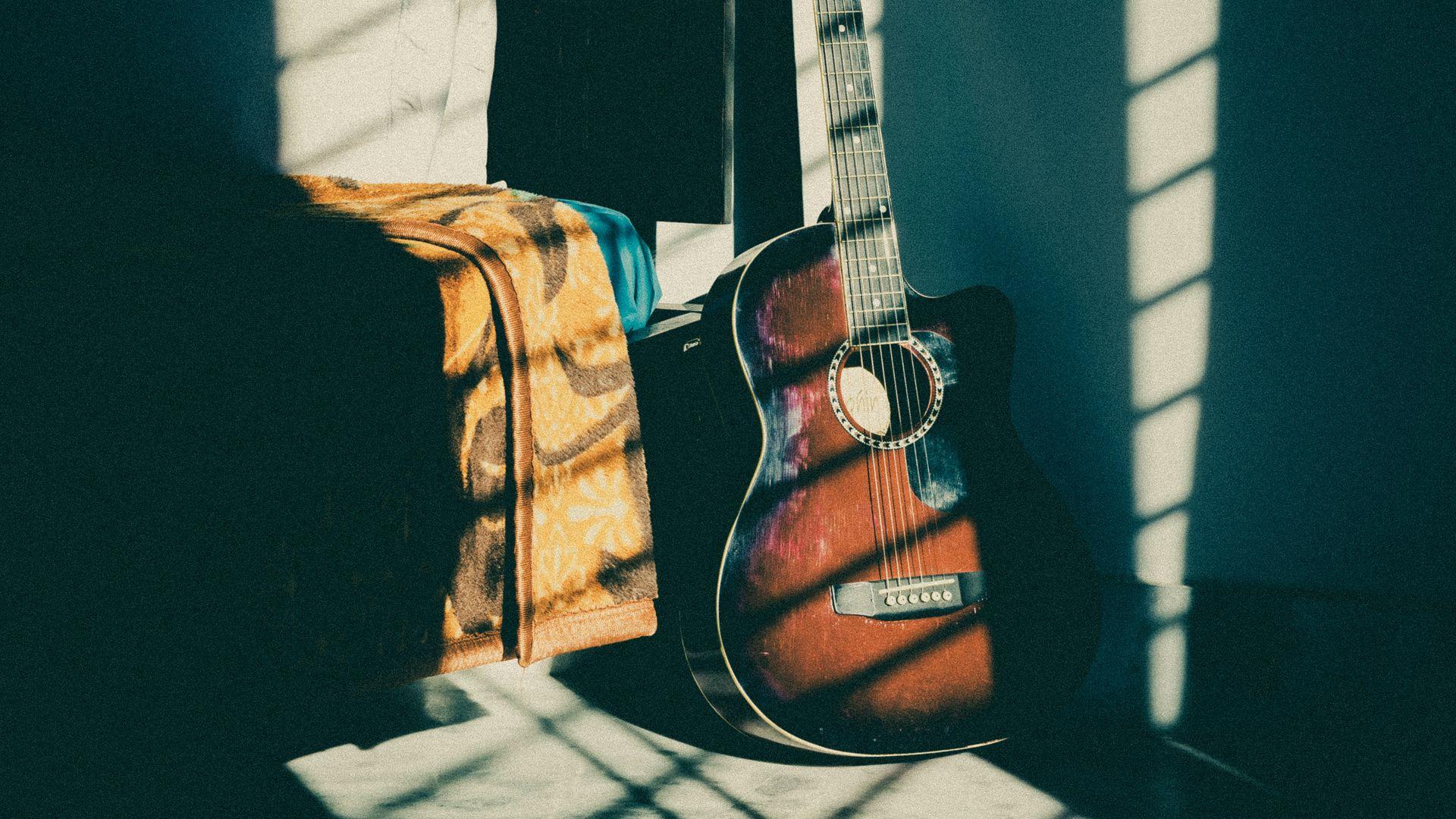 1920x1080 Guitar, Musical, Instrument, Brown PC Wallpaper Free Download