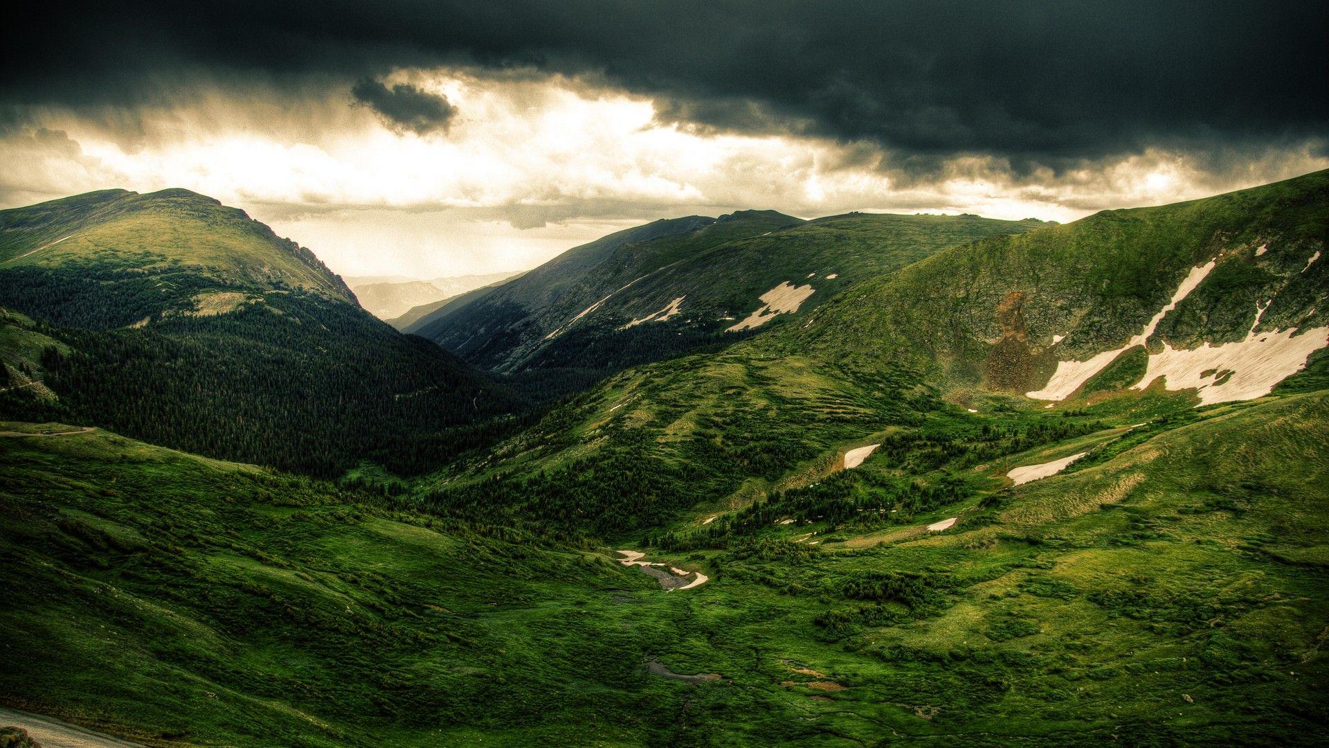 1920x1080 Rain Mountain River Clouds Wallpaper