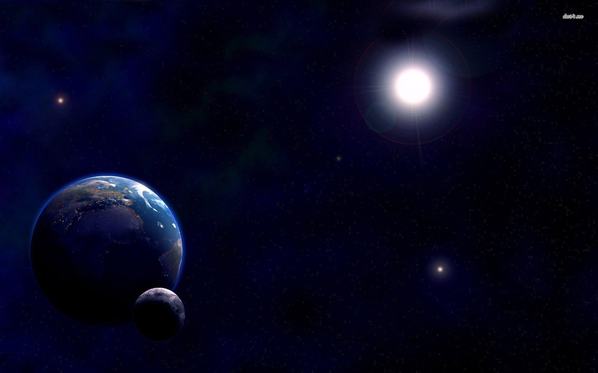 1920x1200 Earth Moon And Sun Wallpaper. Wallpaper space, Moon, Wallpaper