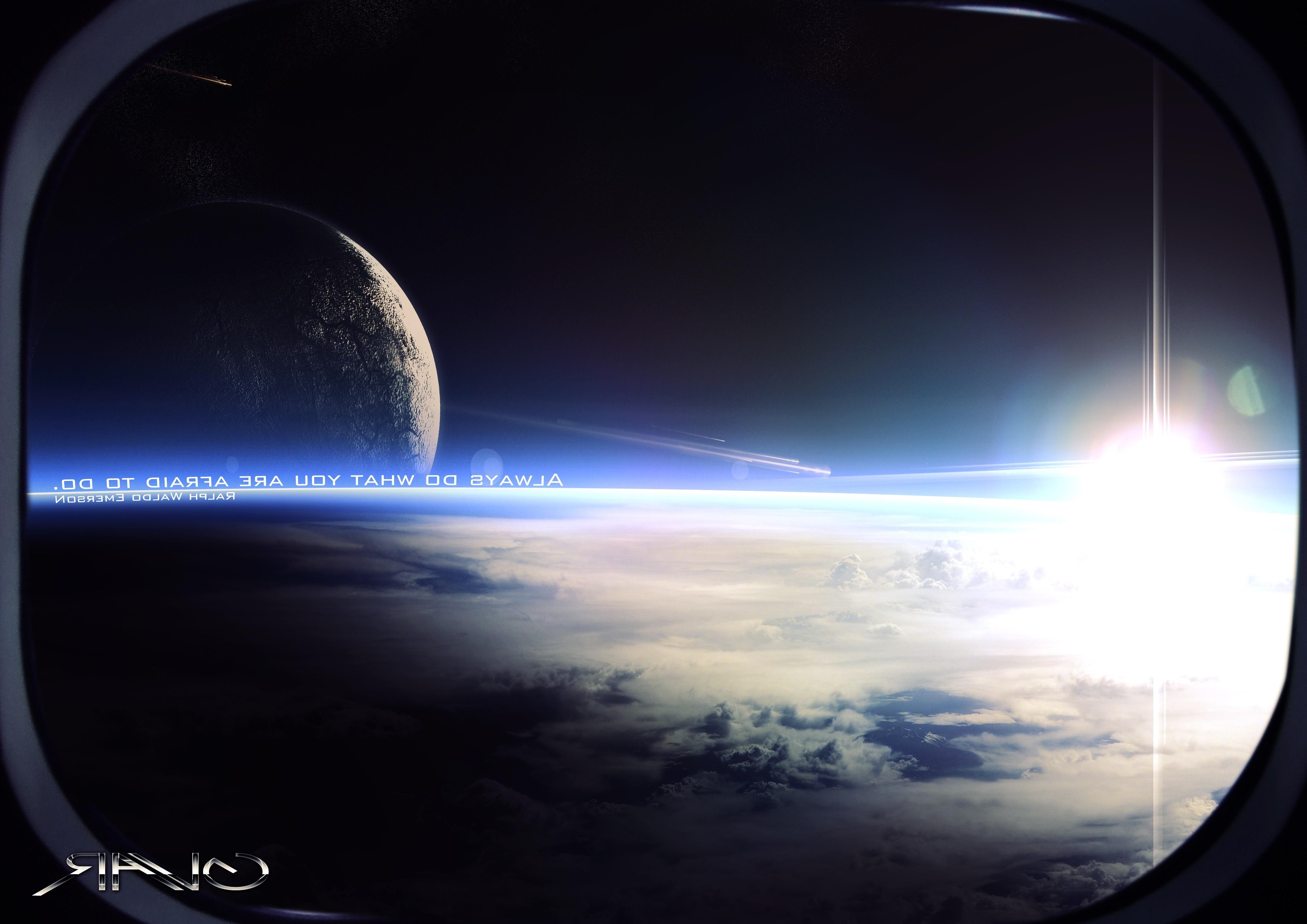 4961x3508 landscape, Space, Earth, Moon, Sun, Sky, Quote Wallpaper HD / Desktop and Mobile Background