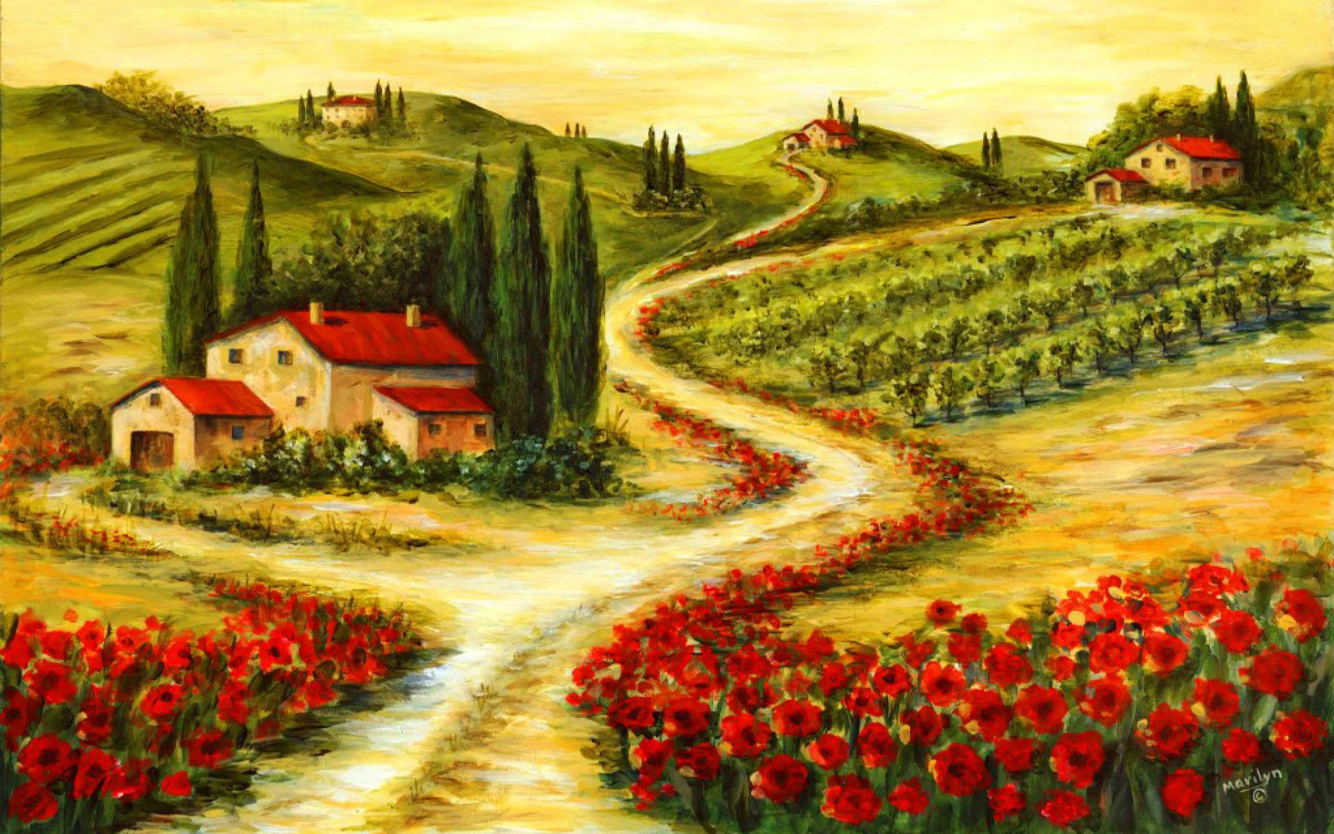 1920x1200 Poppys Cottage Vineyard Tuscan wallpaper. Poppys Cottage Vineyard Tuscan