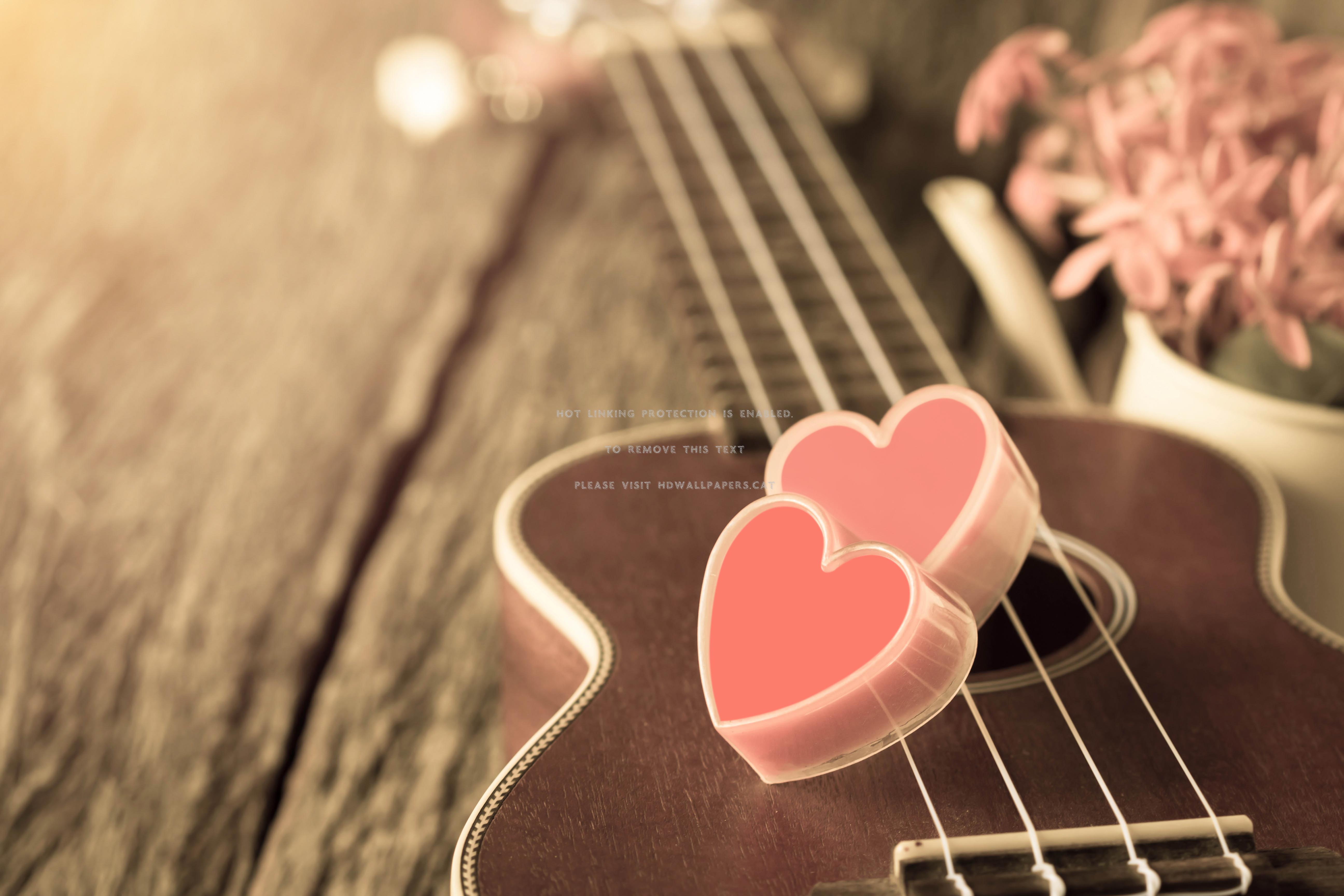 5184x3456 heart romantic love vintage guitar abstract