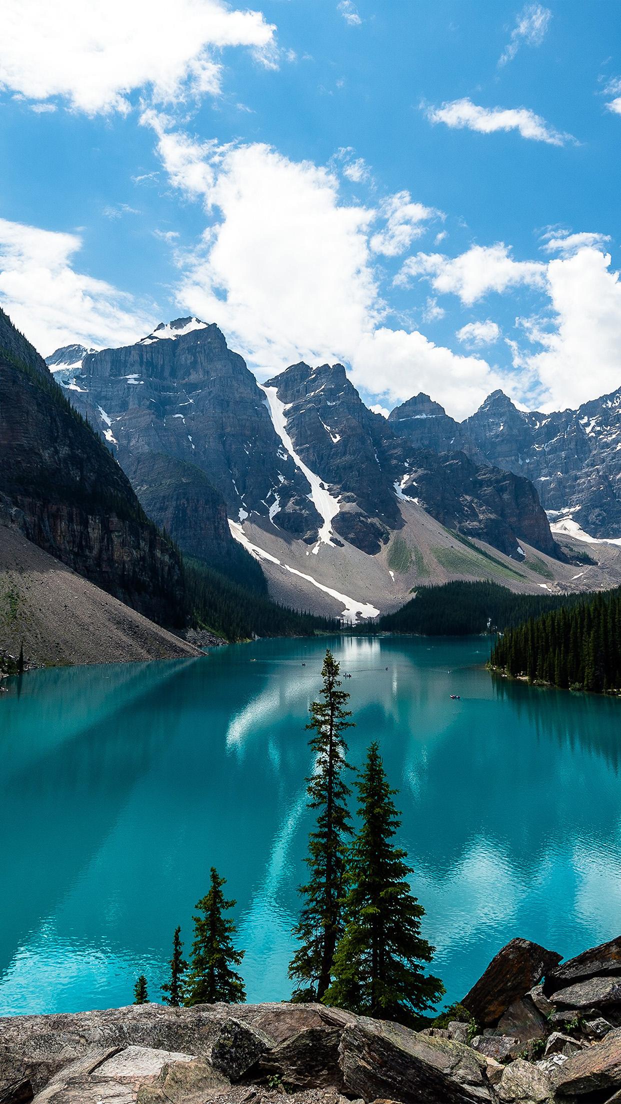 1242x2208 Lake Louise Mountain Lake Fantastic Nature Wallpaper