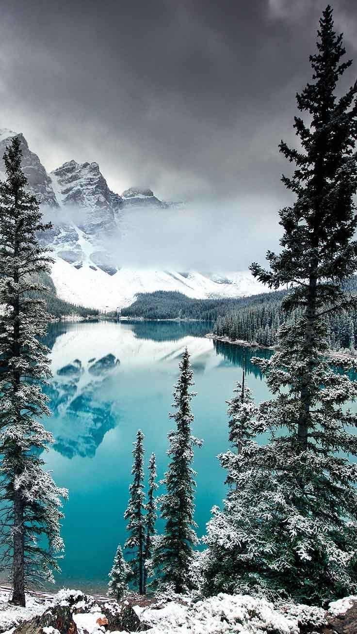 736x1308 iPhone and Android Wallpaper: Blue Winter Lake Wallpaper for iPhone and Android 4K. iPhone wallpaper landscape, iPhone wallpaper winter, Nature iphone wallpaper