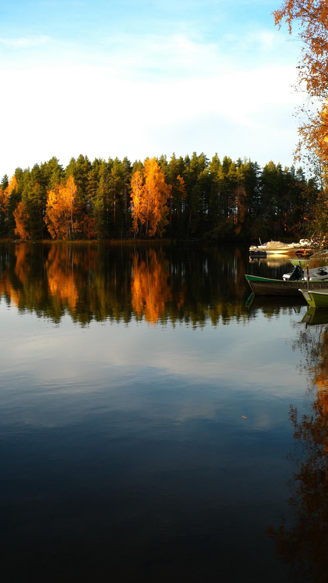 1080x1920 Autumn Lake iPhone Wallpaper