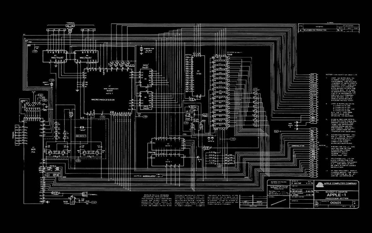 1280x800 Dark Schematic Wallpaper