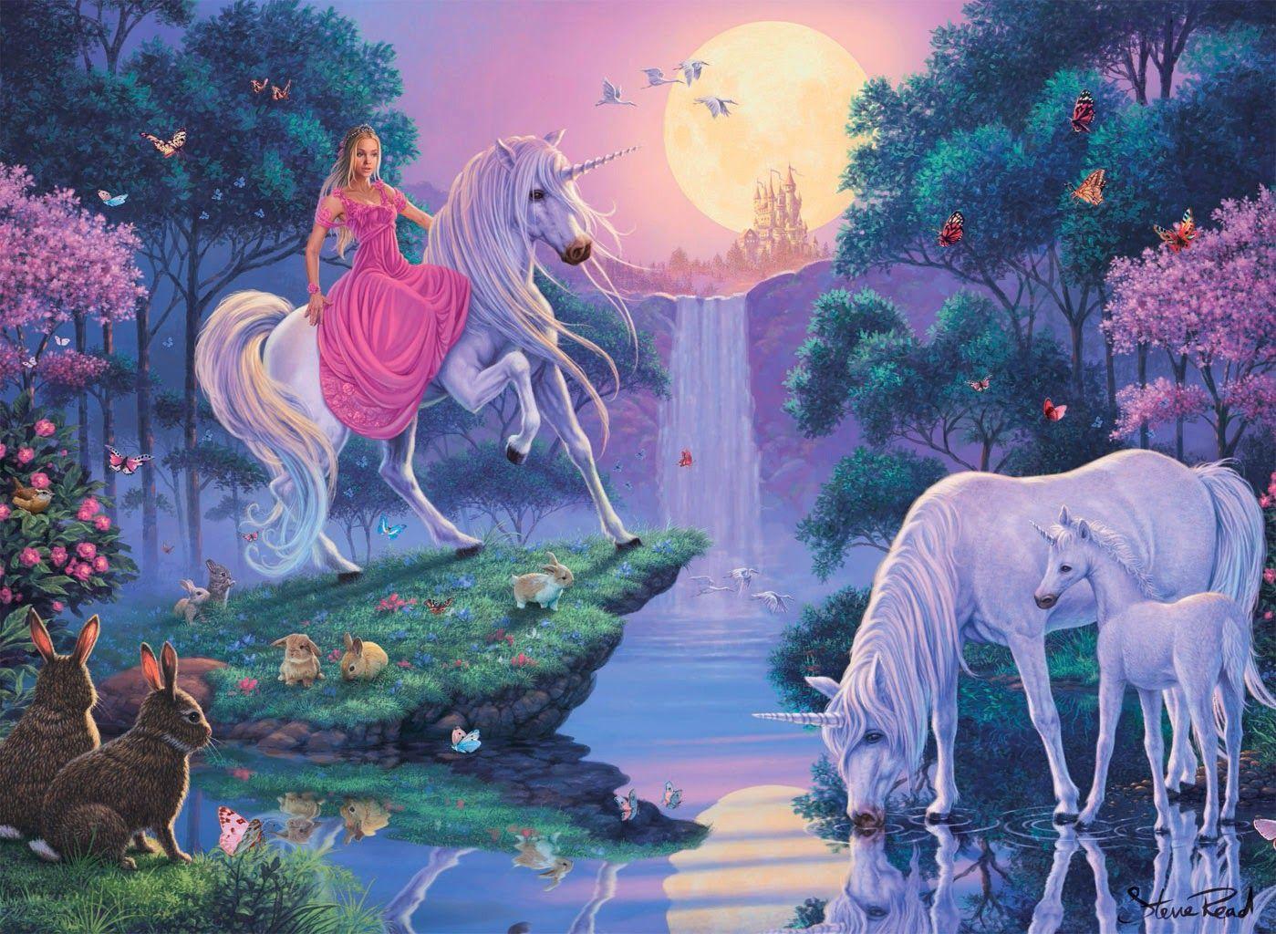 1399x1024 Công chúa với hình ảnh câu chuyện cổ tích ngựa kỳ lân cho bé gái