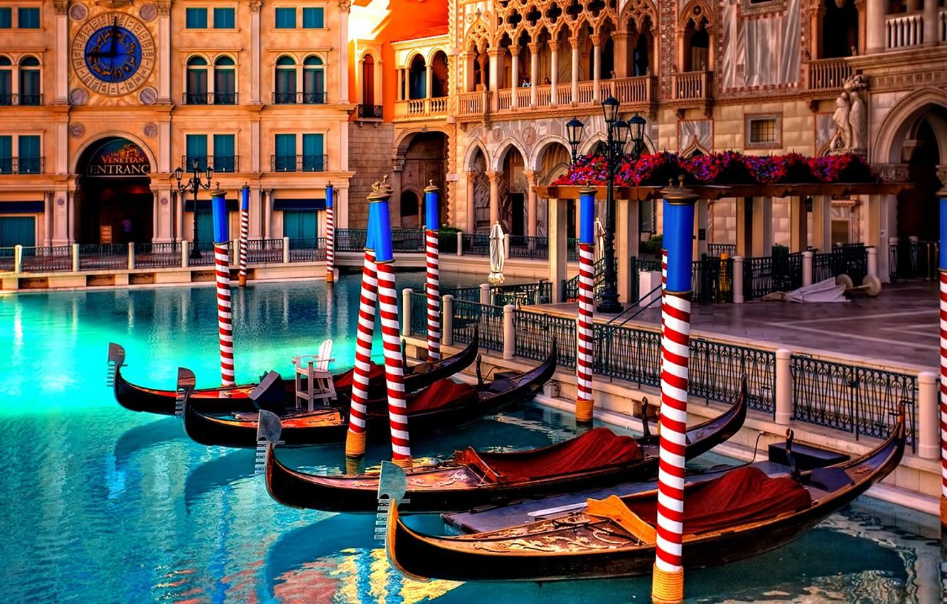 1332x850 Wallpaper colors, colorful, umbrella, water, flowers, beautiful, view, lake, romantic, beauty, hotel, las vegas, reflection, boats, buildings, lovely image for desktop, section город