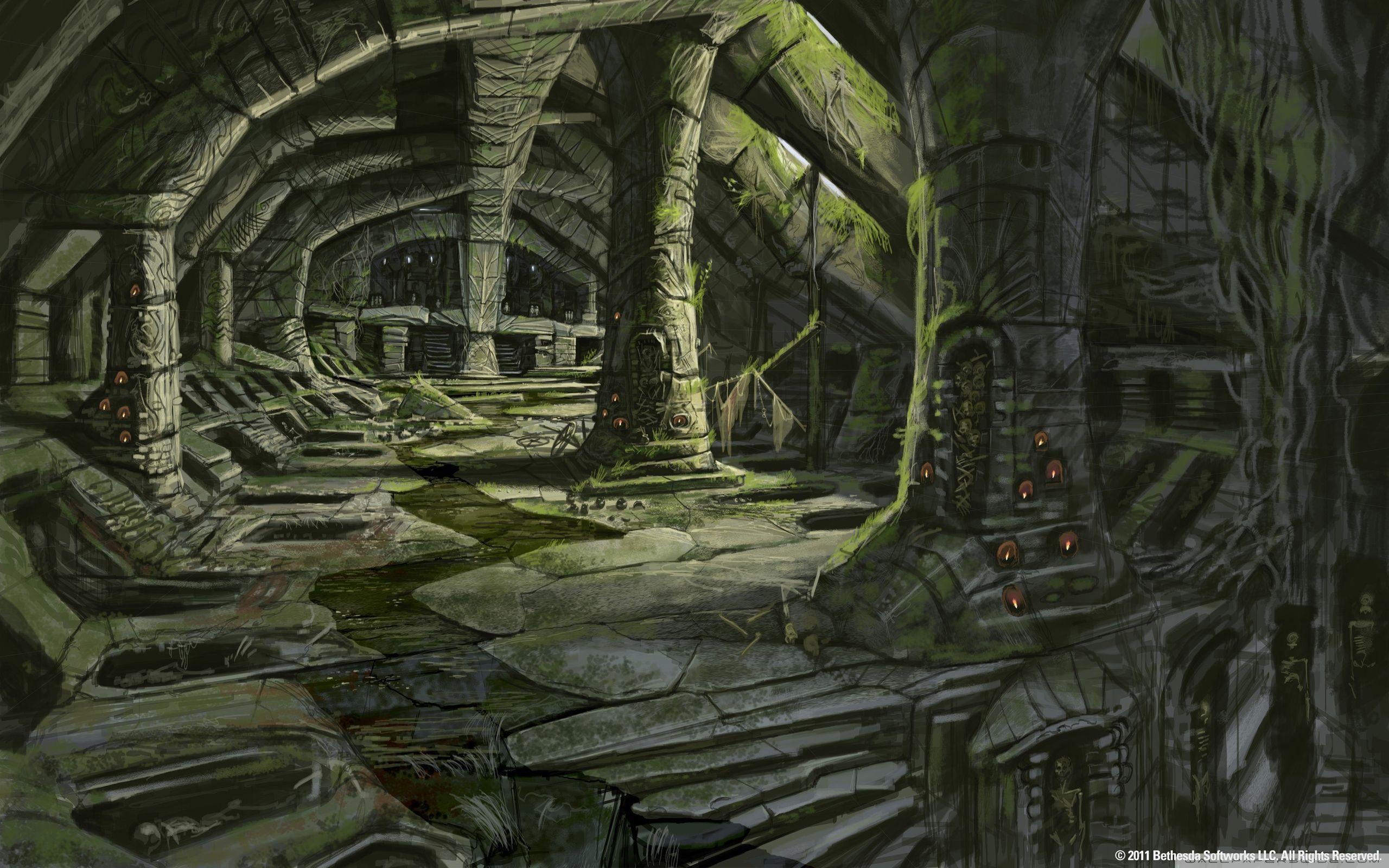 2560x1600 The Elder Scrolls V Skyrim Nordic Barrow Interior Ruins ❤ 4K HD