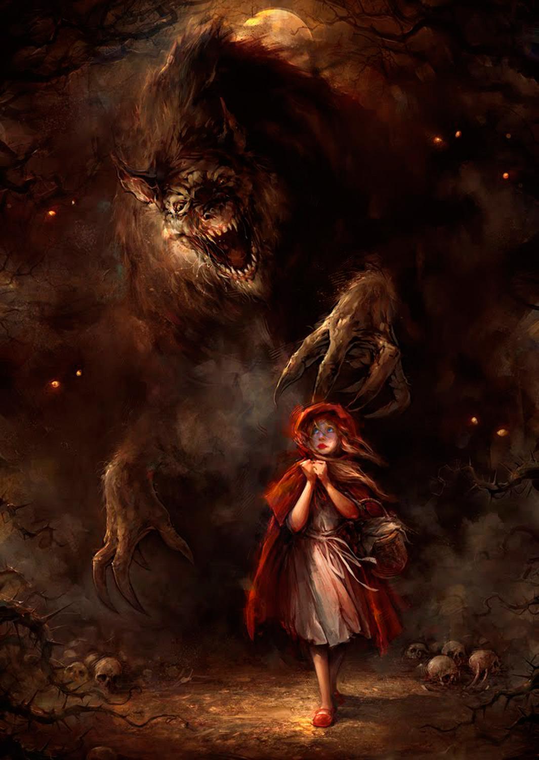 1065x1500 big bad wolf red riding hood