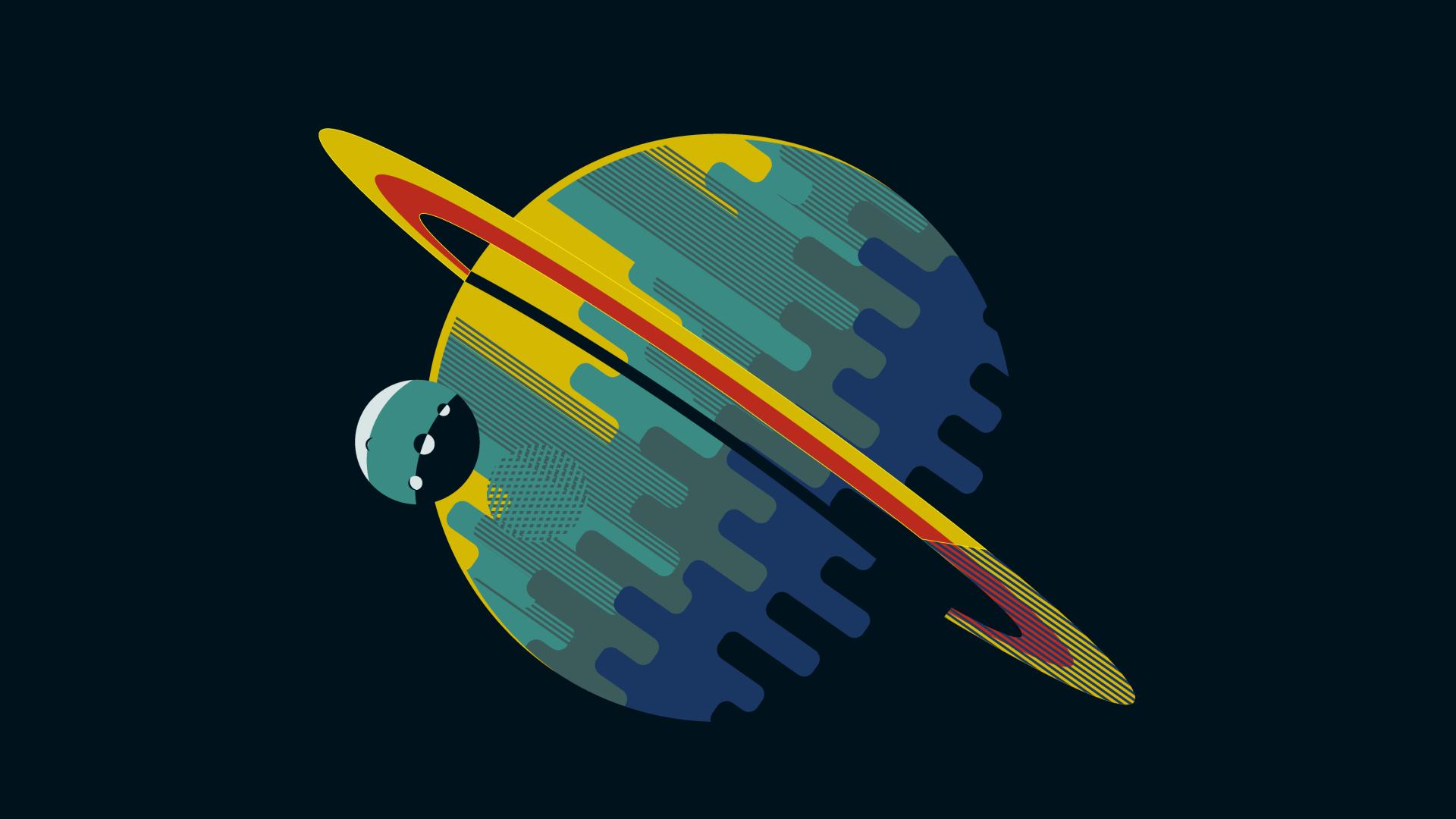 1920x1080 Minimal Planet Art 1080P Laptop Full HD Wallpaper, HD Minimalist 4K Wallpaper, Image, Photo and Background