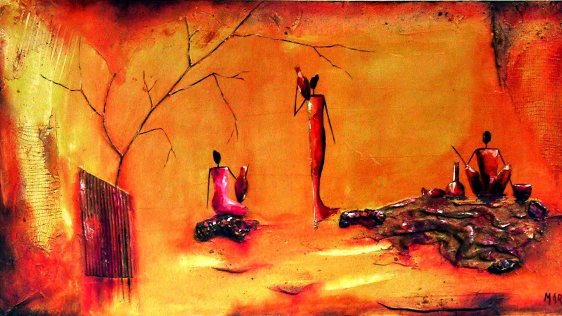 1920x1080 Abstract Oil Painting Art Design Hand Painted HD Wallpaper