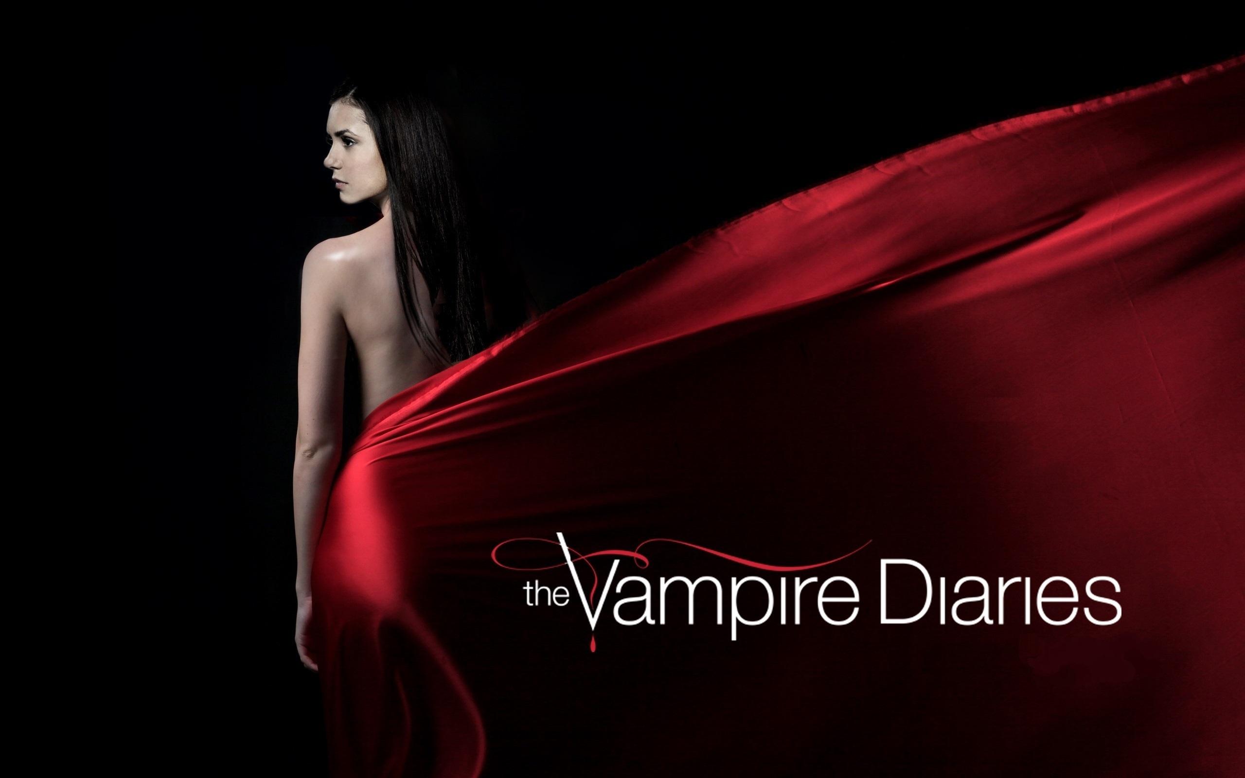 2560x1600 Wallpaper Nina Dobrev, The Vampire Diaries, red dress, black background 2560x1600 HD Picture, Image