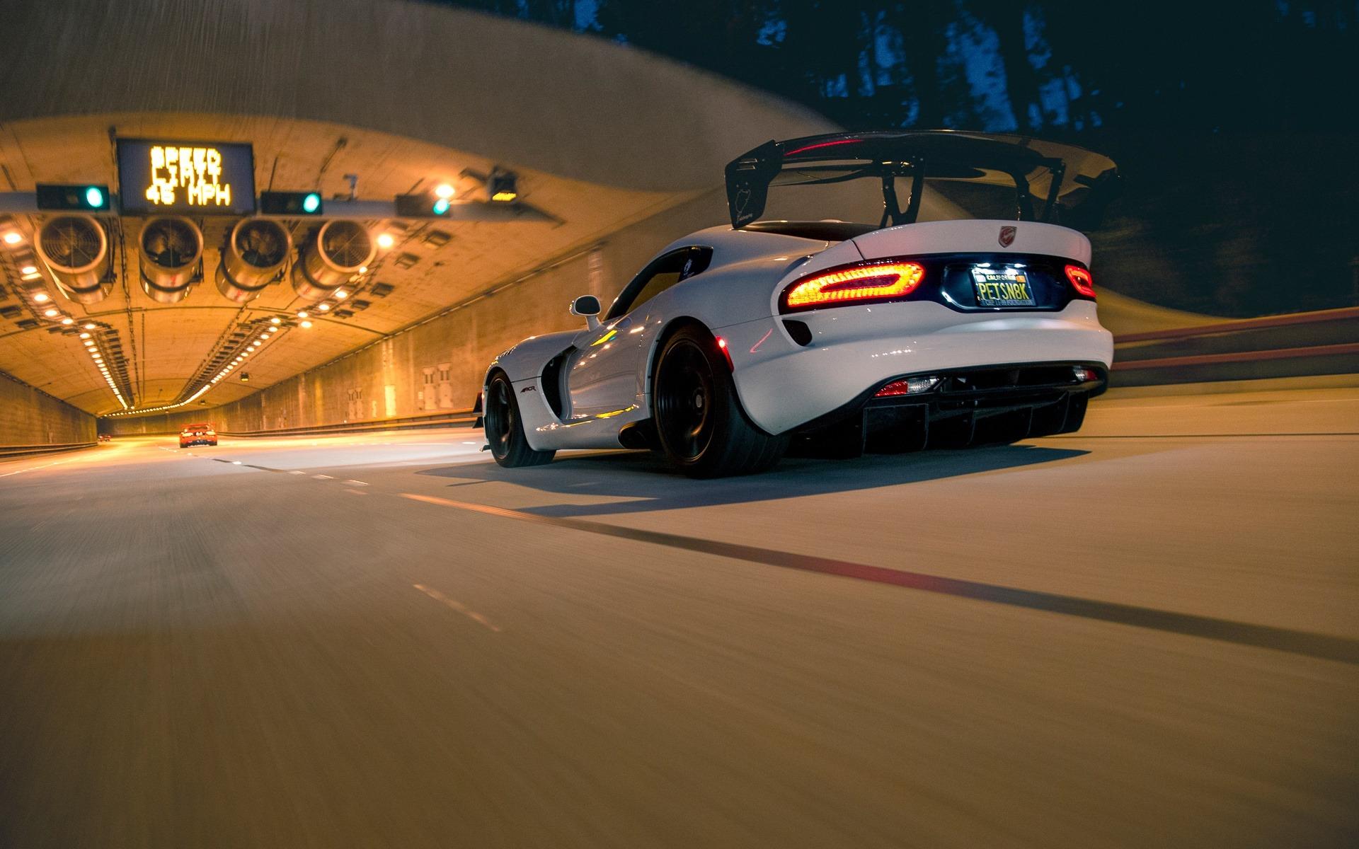 1920x1200 Download wallpaper Dodge Viper ACR, American sports car, night racing, tuning Viper, rear spoiler, illegal racing concepts, Dodge for desktop with resolution 1920x1200. High Quality HD picture wallpaper
