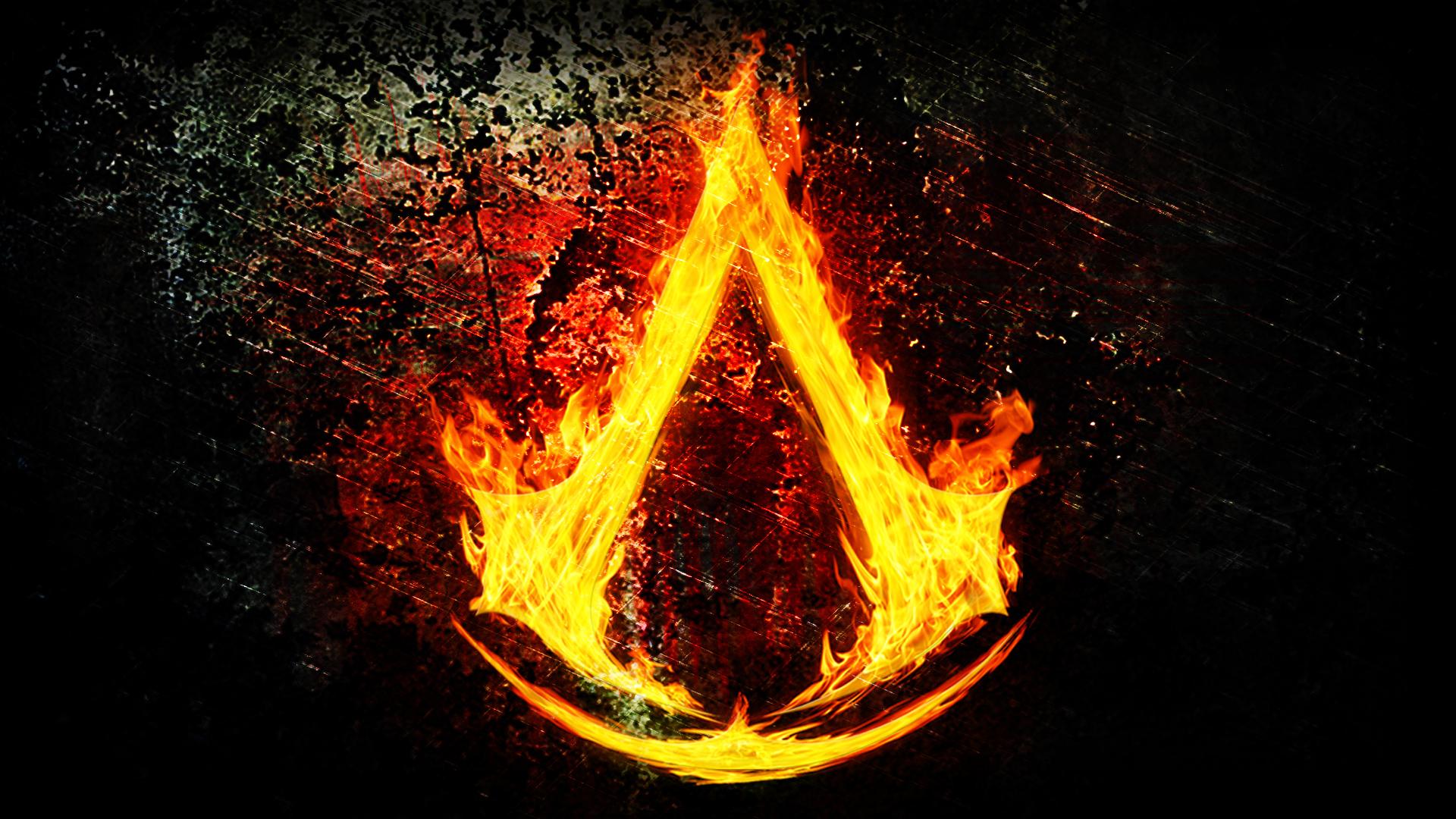1920x1080 Desktop Wallpaper Assassin's Creed Logo Emblem Fire Games 1920x1080