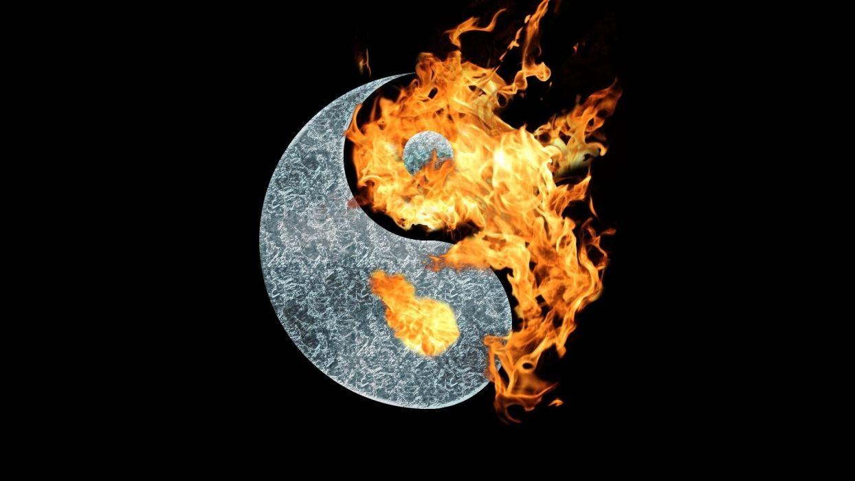 1244x700 Yin yang symbol fire wallpaperx1080