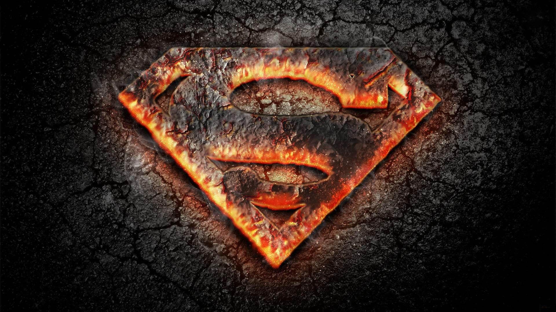 1920x1080 Superman logo wallpaper, dark fire, symbol S, best background HD