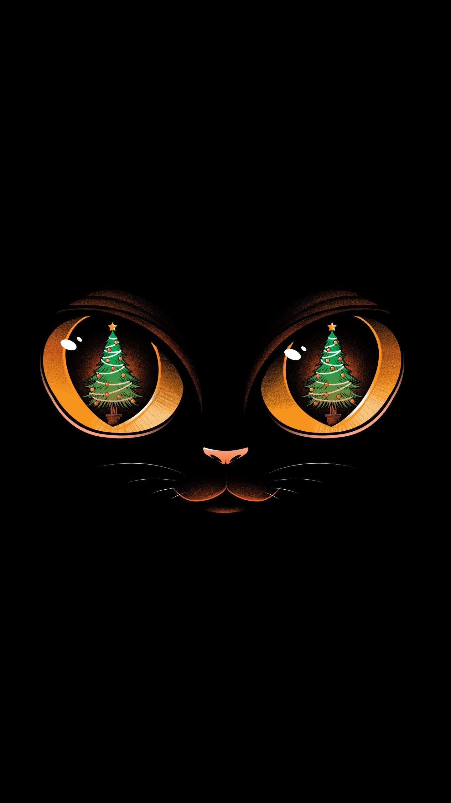 1440x2560 Christmas Kitty iPhone Wallpaper. iPhone wallpaper cat, Watercolor wallpaper phone, Android wallpaper