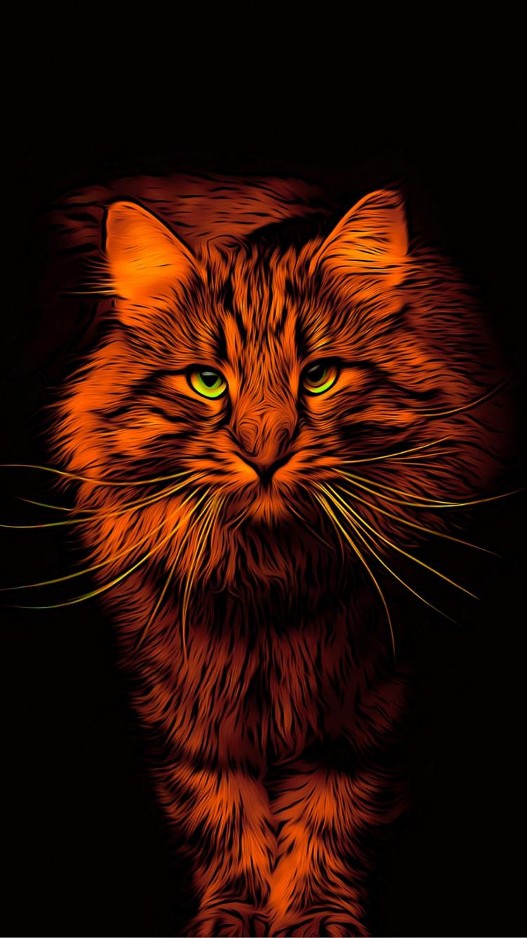 750x1334 Download 750x1334 wallpaper cat, animal, digital art, iphone iphone 750x1334 HD image, background, 6678