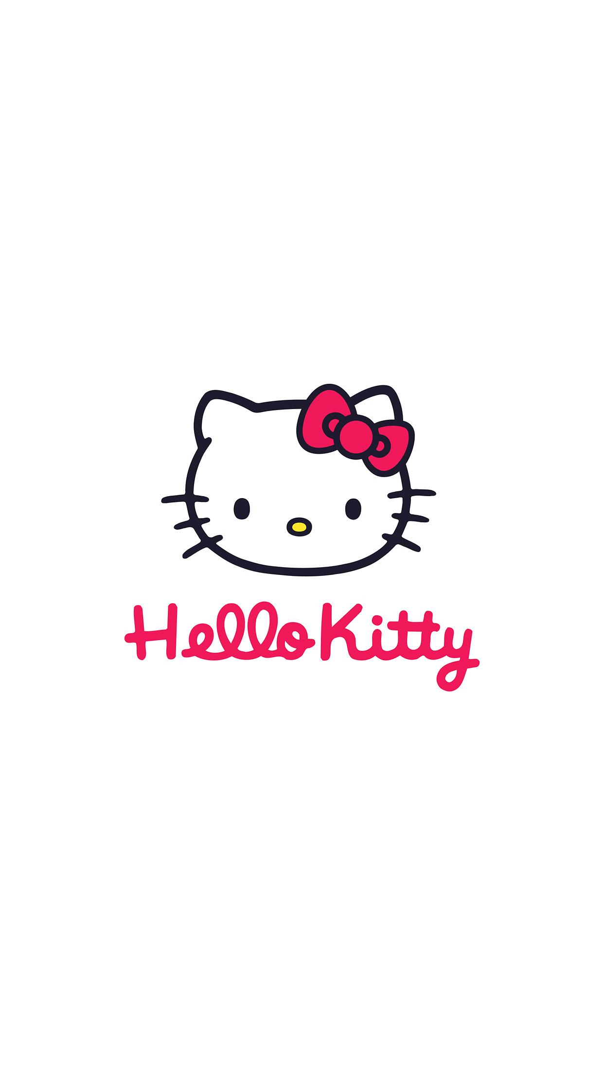 1242x2208 Hello Kitty Logo Art Cute White Wallpaper