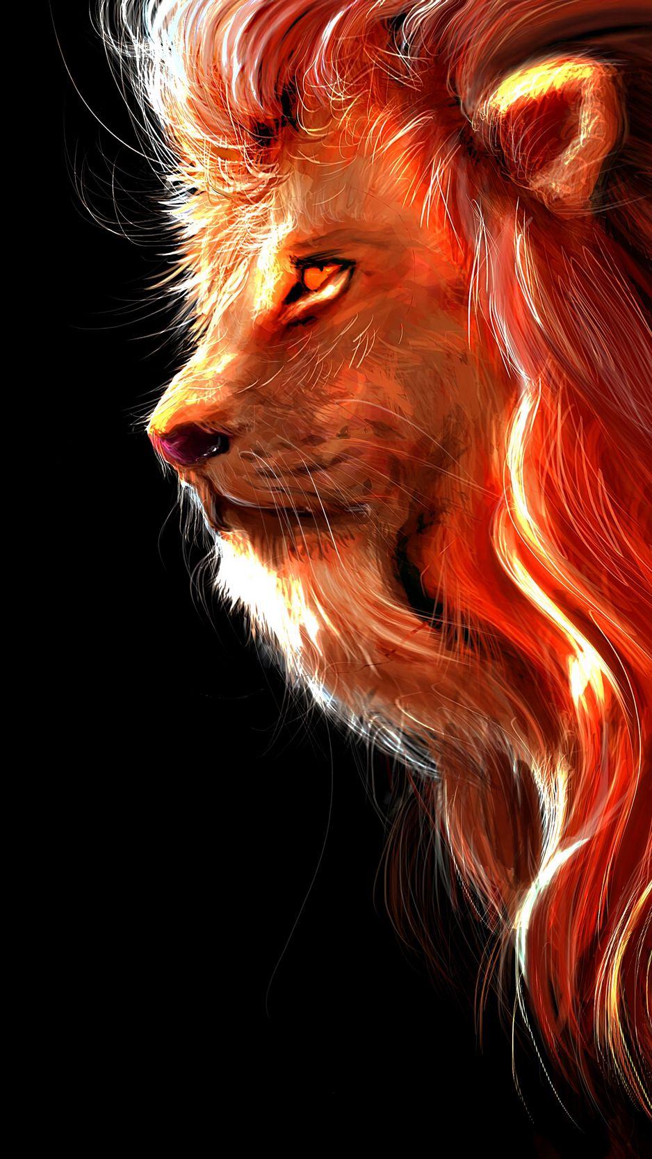 938x1668 Download Wallpaper 938x1668 Lion, Big Cat, Art, Predator, King Of Beasts Iphone 8 7 6s 6 For Parallax HD Background