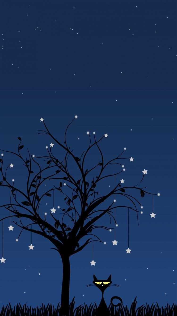 750x1334 Cat art tree iPhone 8 Wallpaper Free Download
