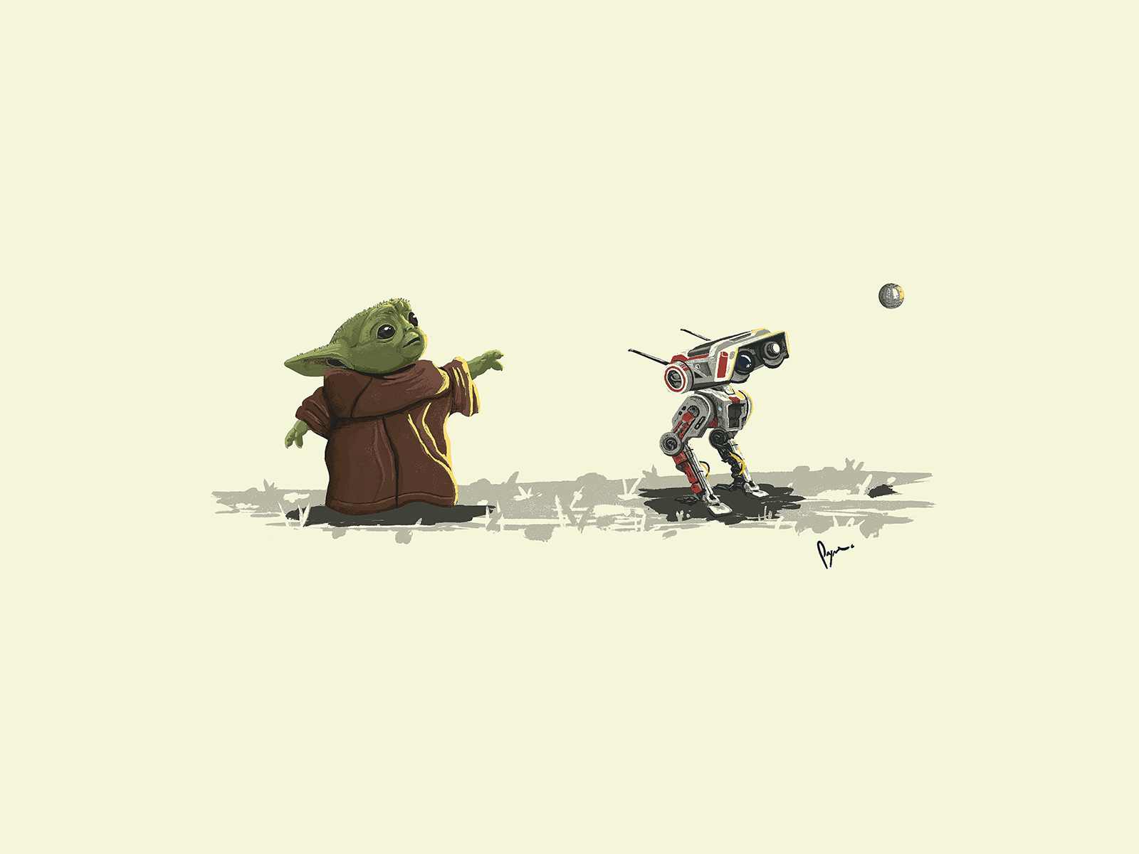 1600x1200 Cute Baby Yoda Wallpaper