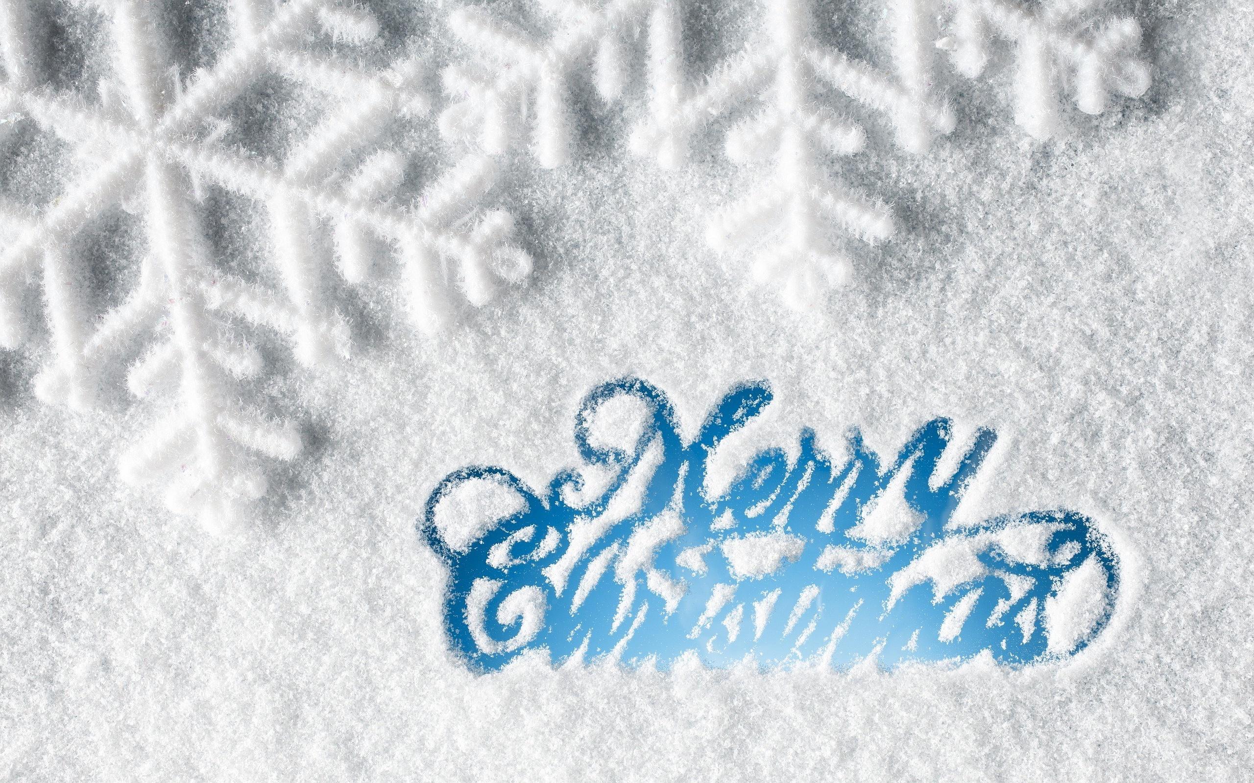 2560x1600 Snow Cool Merry Christmas Wallpaper