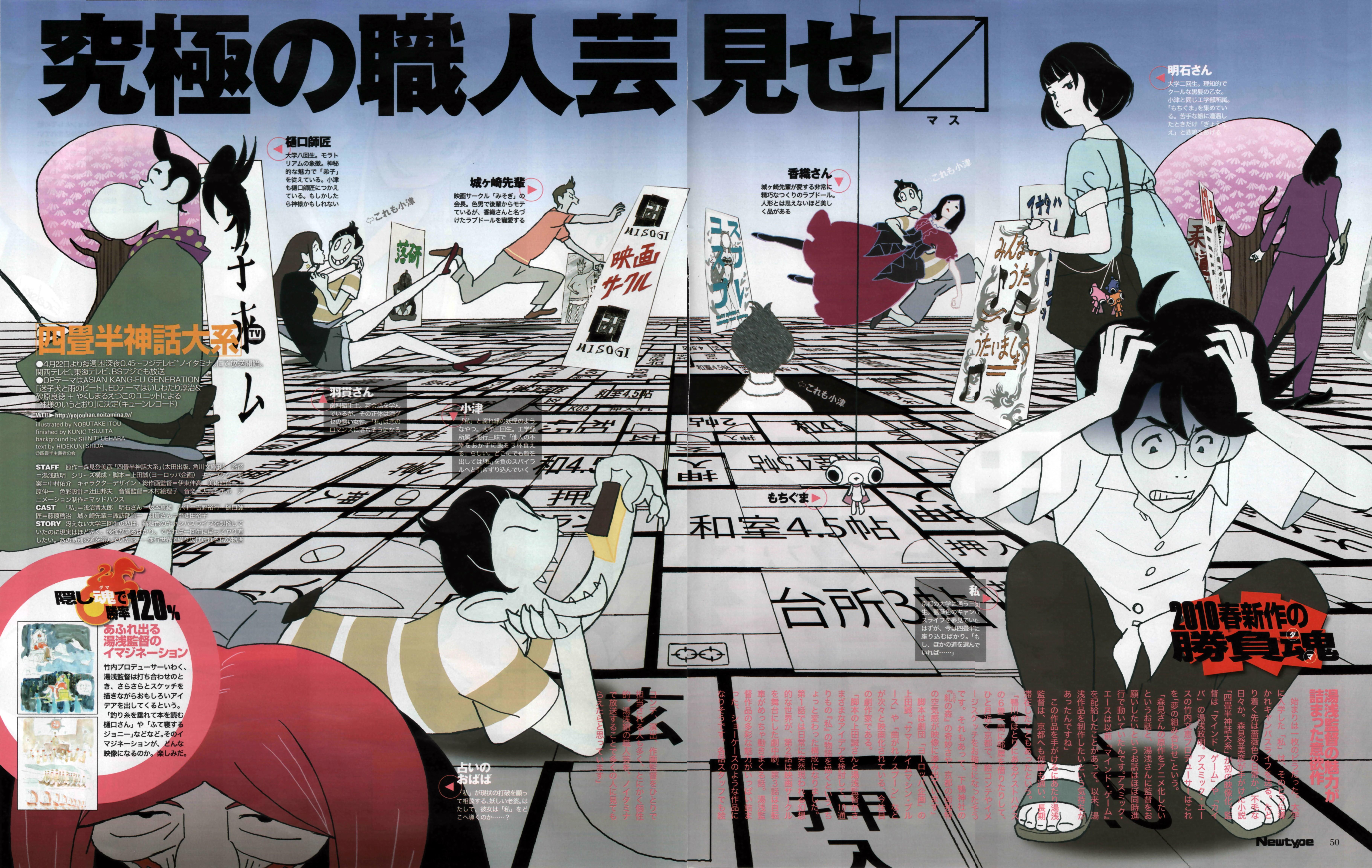 7284x4610 The Tatami Galaxy Watashi Akashi Osu Anime Yojouhan Shinwa Taikei Wallpaper:7284x4610