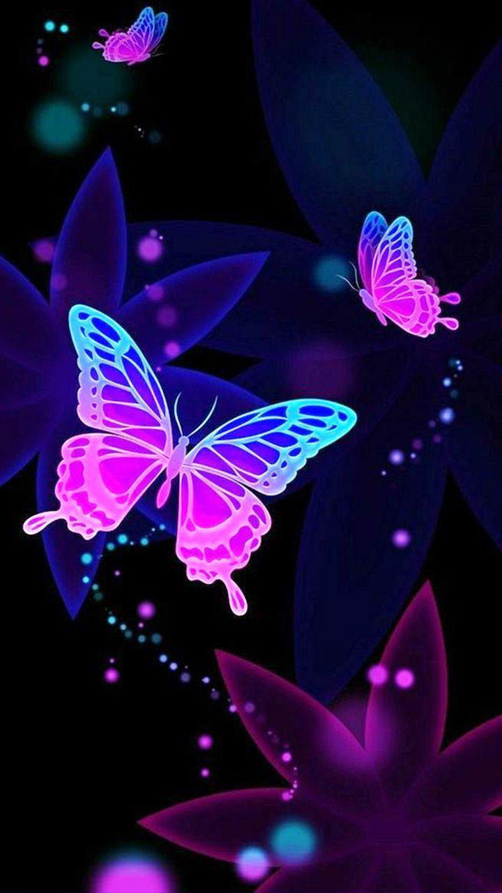 720x1280 Floating Purple Butterfly Wallpaper And Purple Butterfly