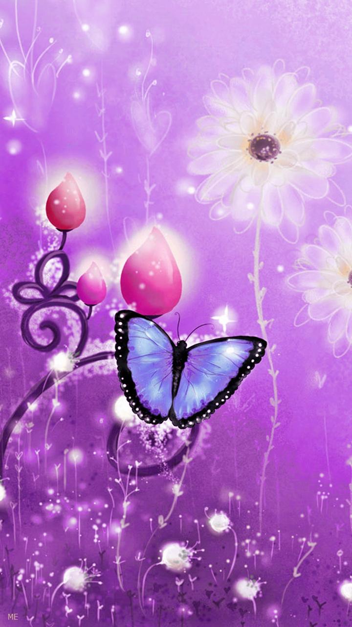 720x1280 cute butterfly wallpaper, violet, purple, butterfly, pink, heart