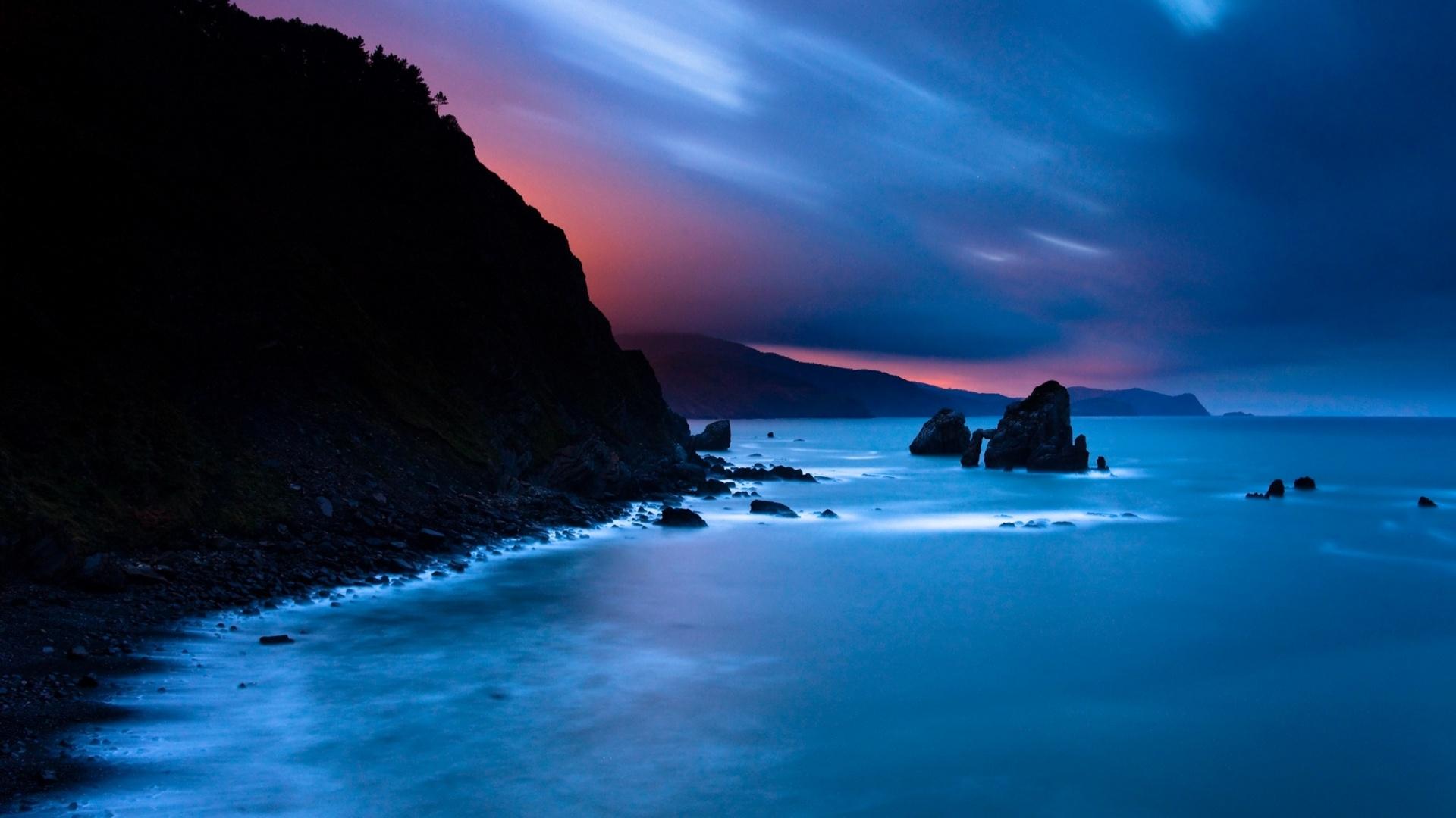 1920x1080 Cloudy Beach Sunset 29897