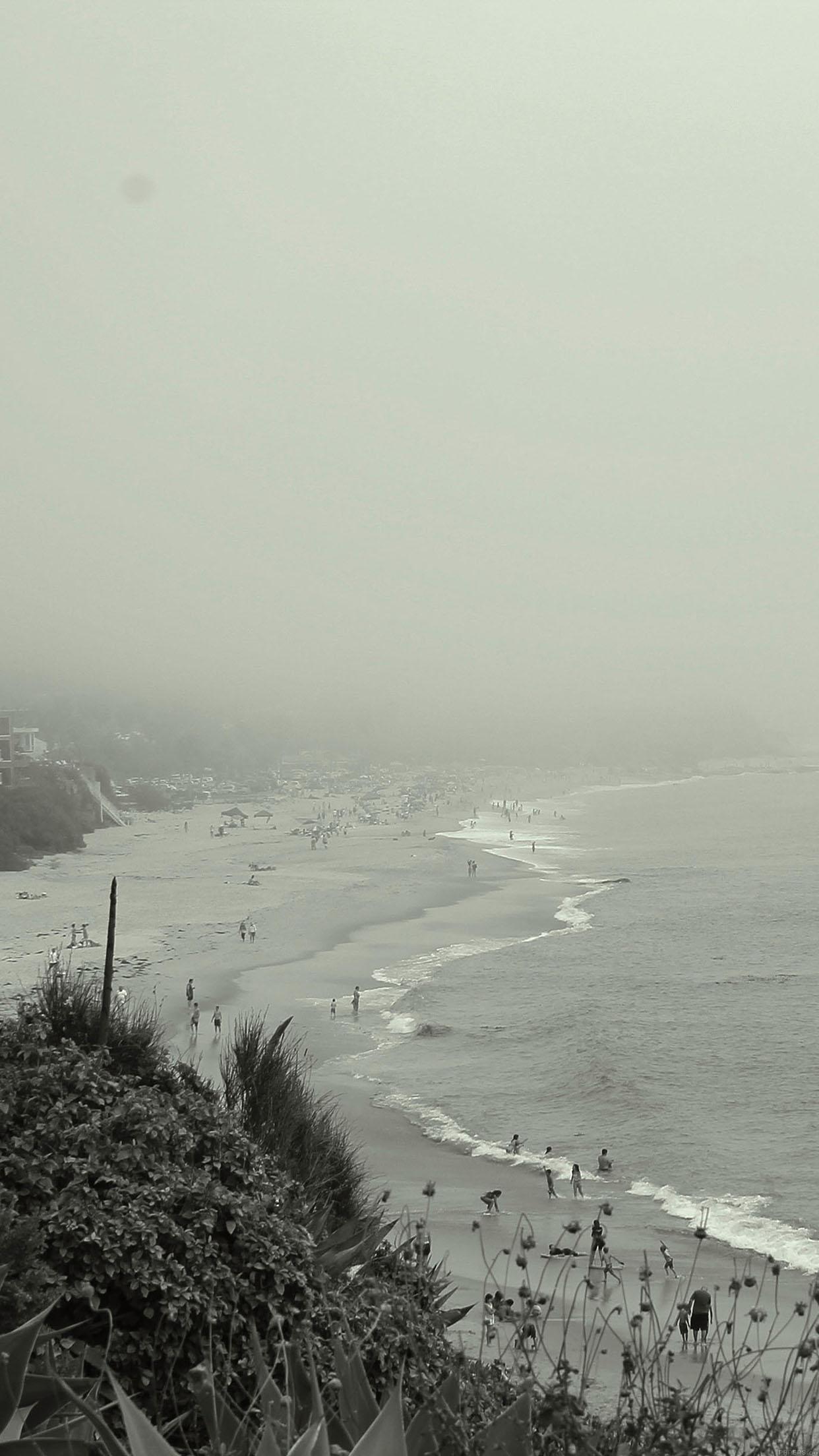 1242x2208 Wallpaper Bw Beach Sea