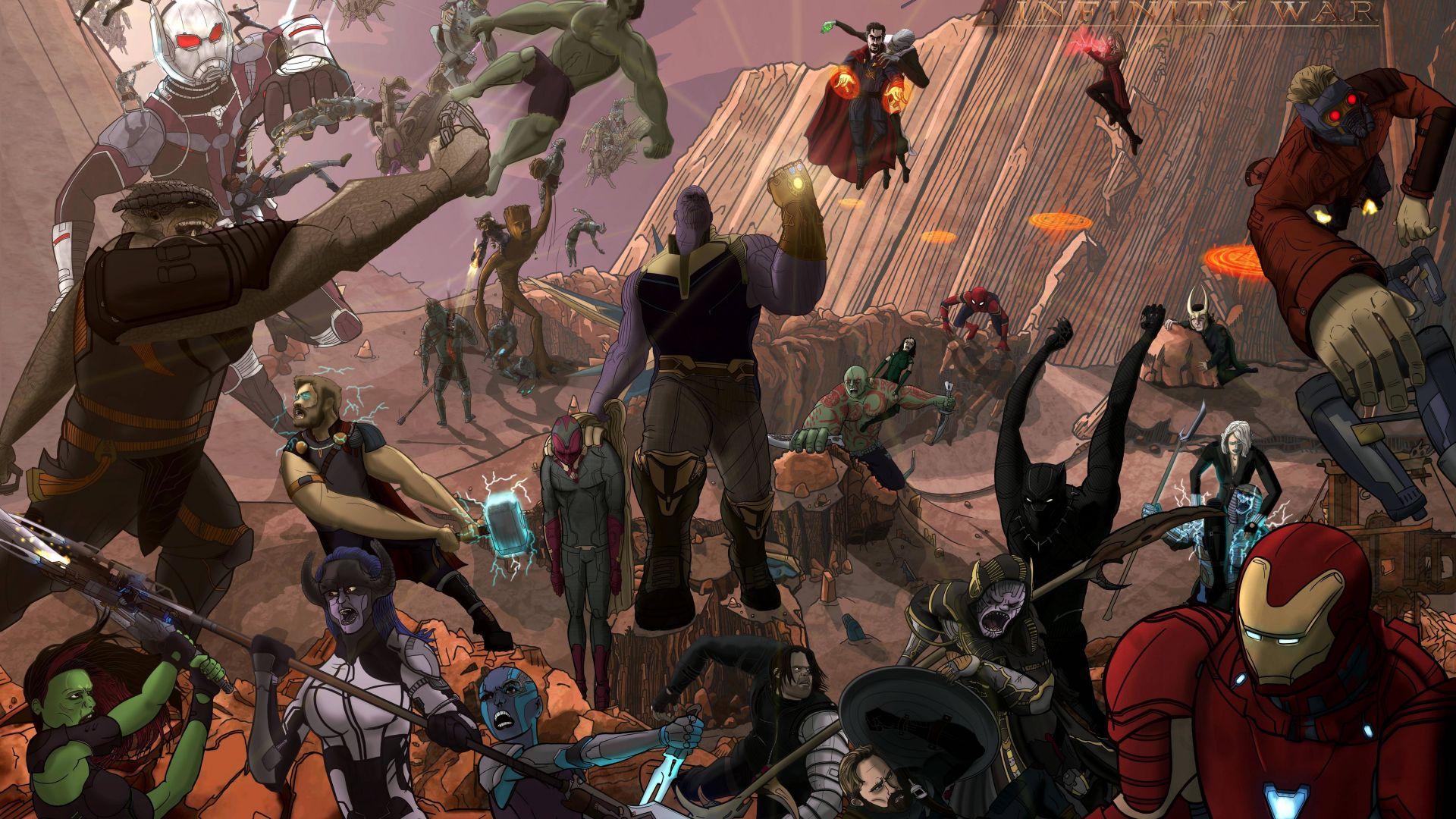 1920x1080 Desktop Wallpaper Avengers: Infinity War, 2018 Movie, 5k, Fan Artwork, HD Image, Picture, Background, 1026e4