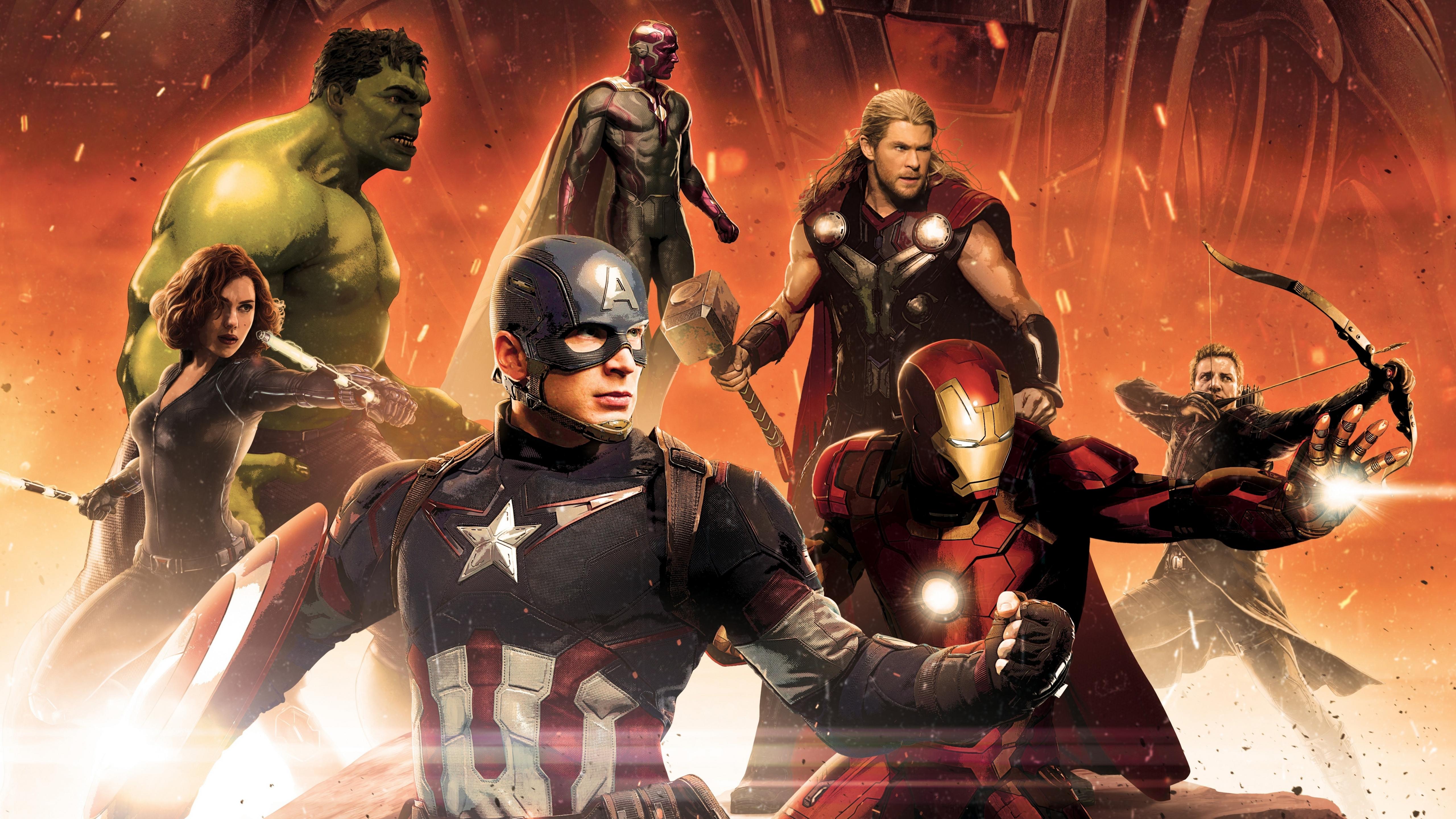 5120x2880 Download 5120x2880 wallpaper avengers: age of ultron, hulk, black widow, captain america, 5k image, background, 4811