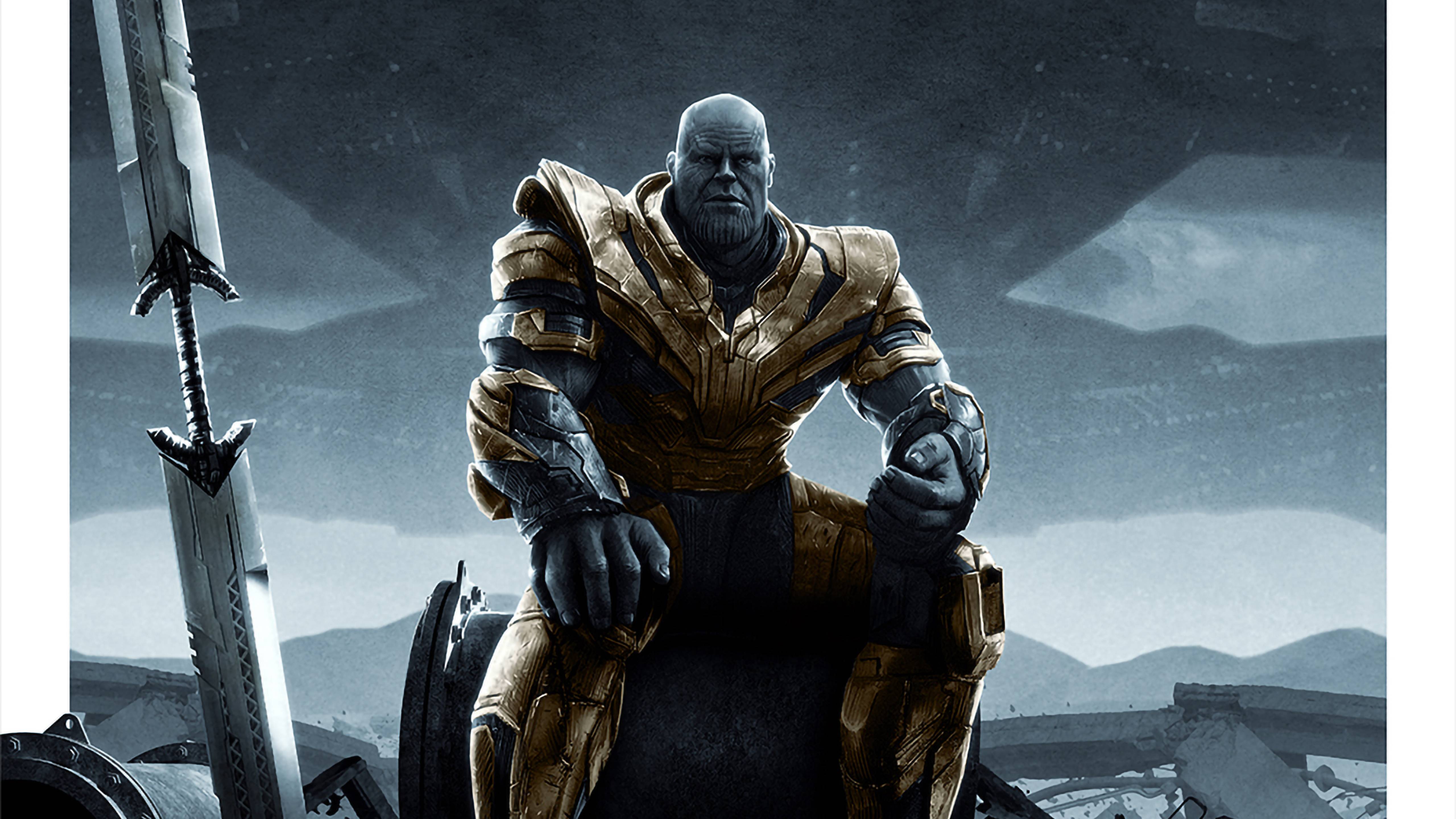 5120x2880 Thanos Sitting In Avengers Endgame 5K Wallpaper, HD Movies 4K Wallpaper, Image, Photo and Background