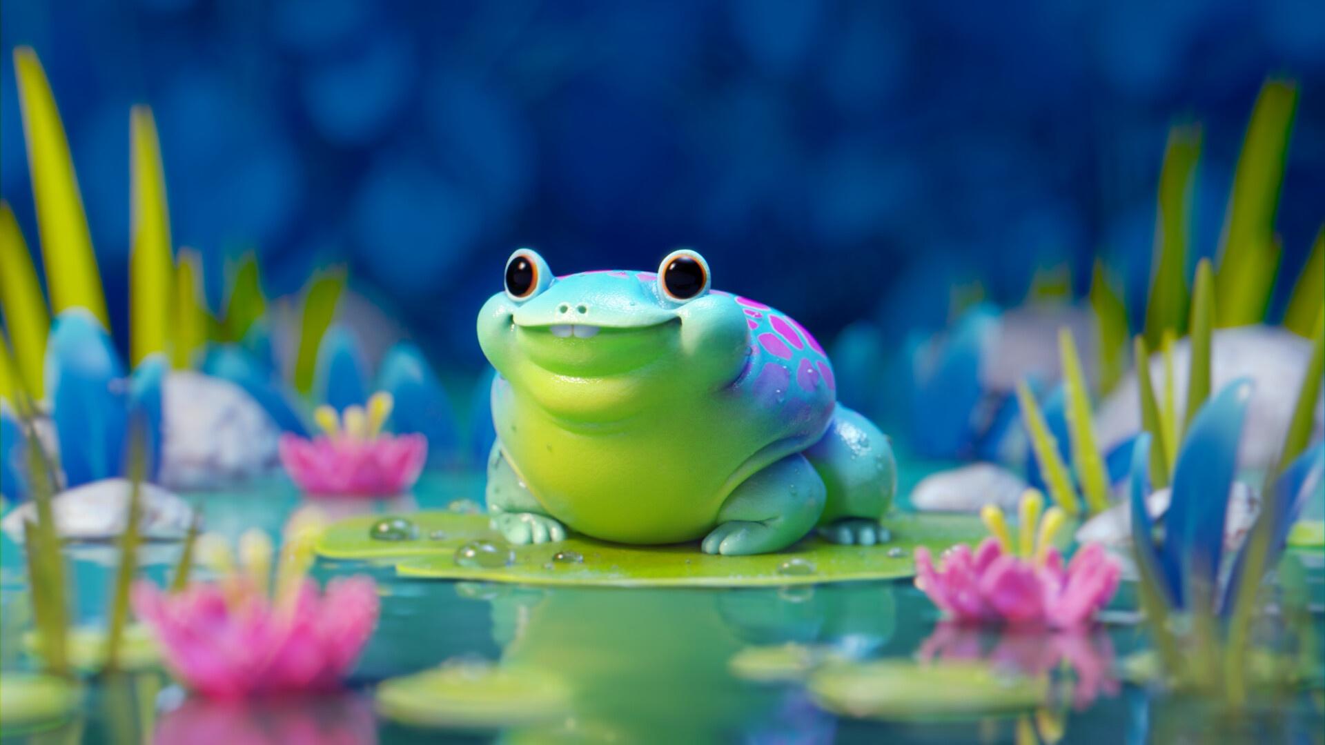 1920x1080 Cartoon Frog Wallpaper
