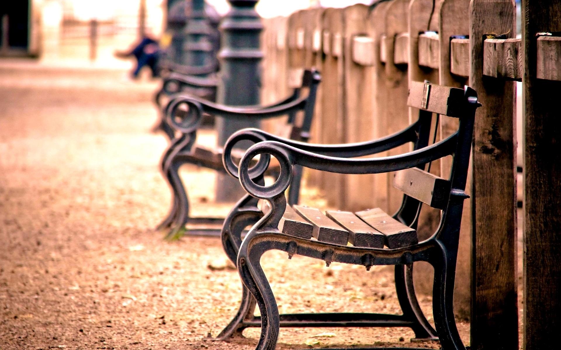 1920x1200 Wallpaper Bench, Fence, Railing, Wood, Blur Wallpaper For Laptop Full HD
