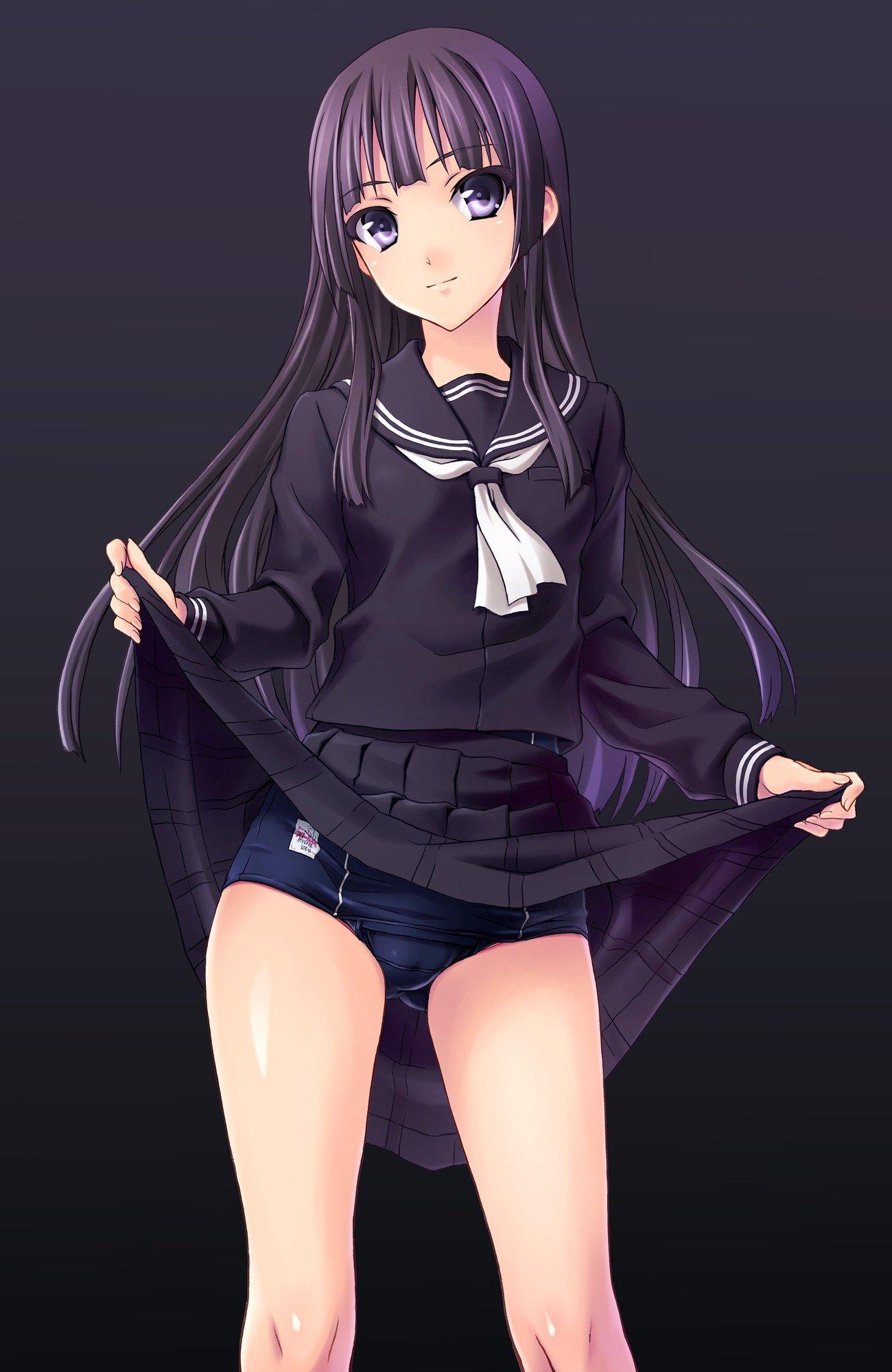 1300x2000 anime anime girls school uniform legs school swimsuits original characters wallpaper