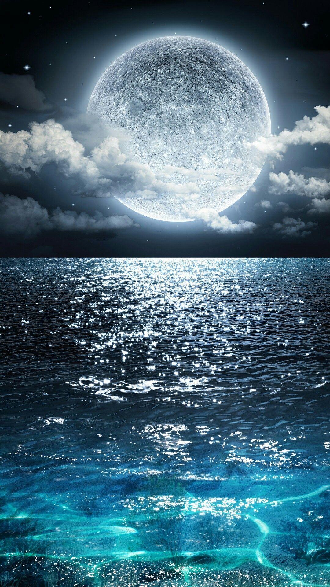 1080x1920 Beautiful Blue Moon Wallpaper