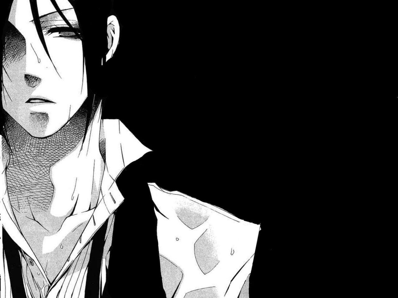 1280x960 suit gray Kuroshitsuji Sebastian Michaelis monochrome anime anime