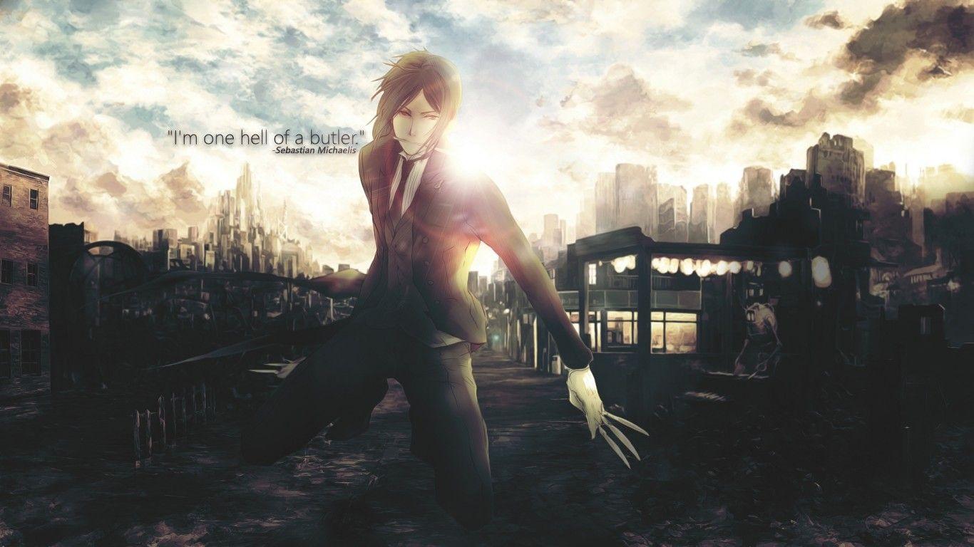 1366x768 Download 1366x768 Sebastian Michaelis, Kuroshitsuji, Black Butler