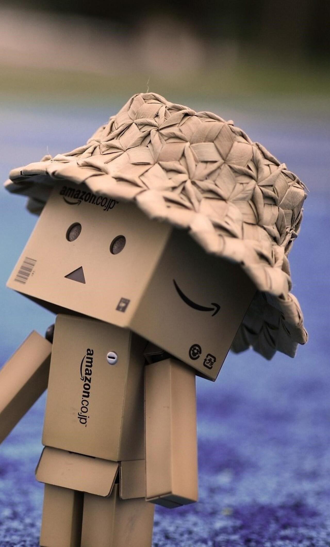 1280x2120 Danbo Cardboard Hat Walk iPhone HD 4k Wallpaper, Image, Background, Photo and Picture